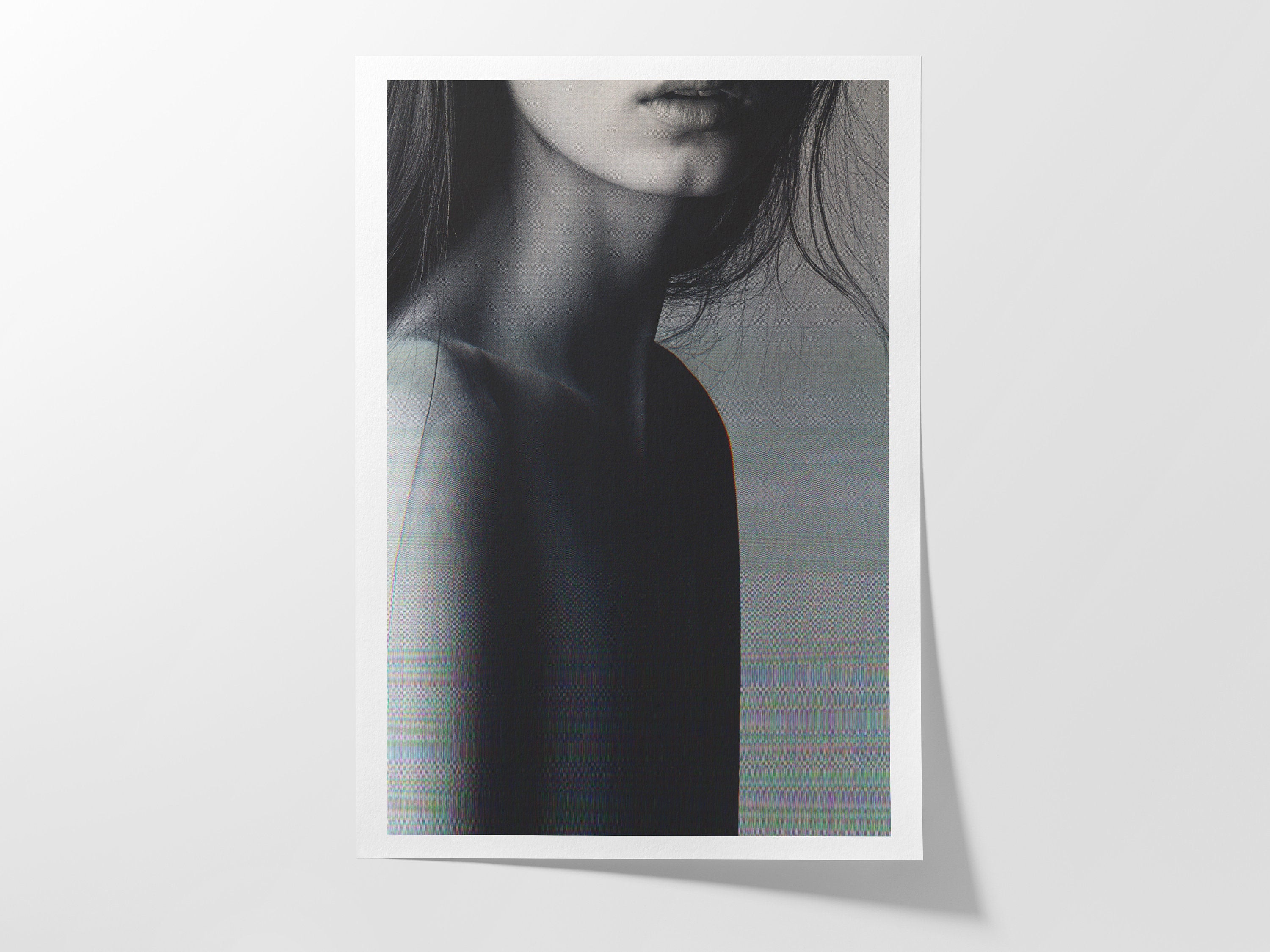 Elegant Black and White Portrait Art Print - Minimalist Aesthetic for Contemporary Home Decor | Untitled (148) Giclée Print