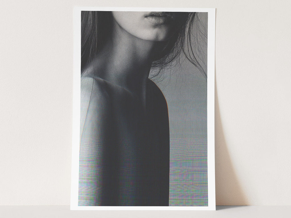 Elegant Black and White Portrait Art Print - Minimalist Aesthetic for Contemporary Home Decor | Untitled (148) Giclée Print