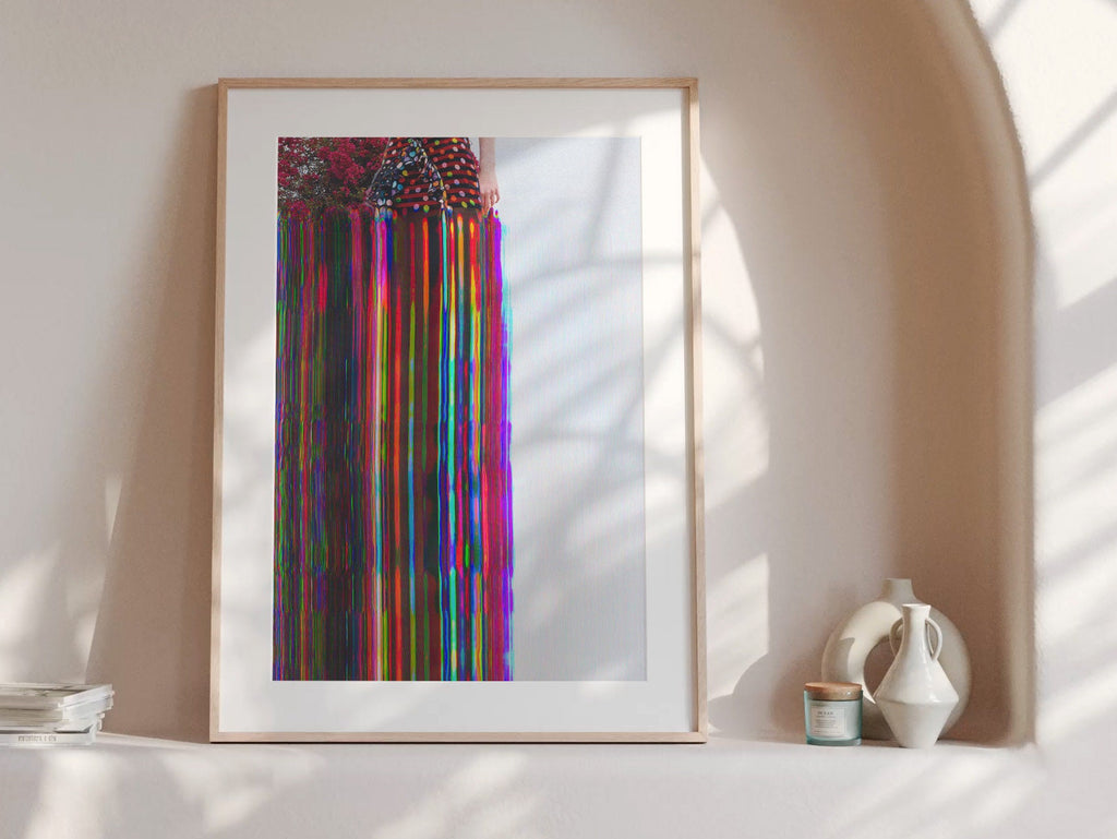 Vibrant Altered Fashion Portrait Wall Art - Colorful Surreal Glitch Decor for Home or Office Spaces | Untitled (150) Giclée Print