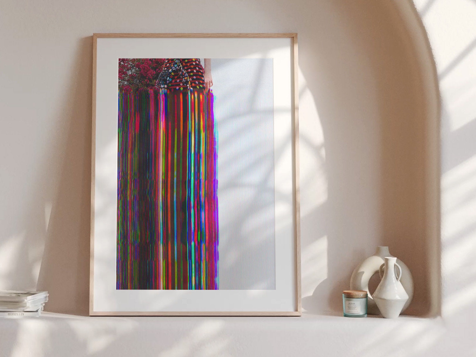 Vibrant Altered Fashion Portrait Wall Art - Colorful Surreal Glitch Decor for Home or Office Spaces | Untitled (150) Giclée Print