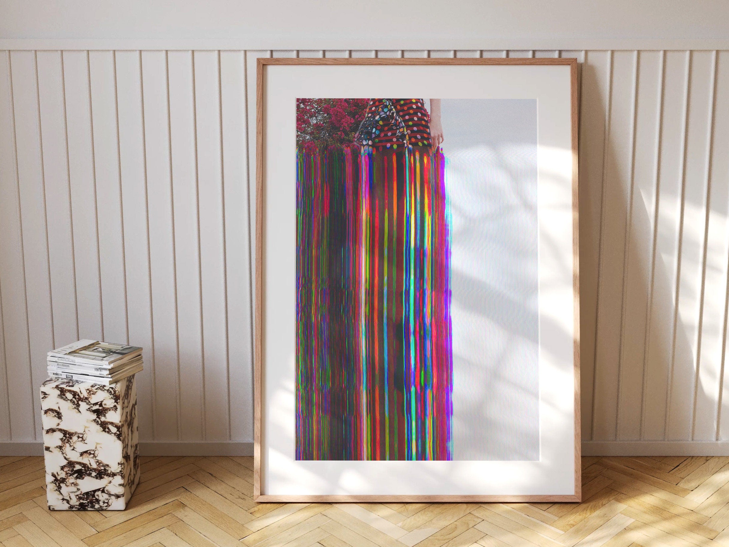 Vibrant Altered Fashion Portrait Wall Art - Colorful Surreal Glitch Decor for Home or Office Spaces | Untitled (150) Giclée Print