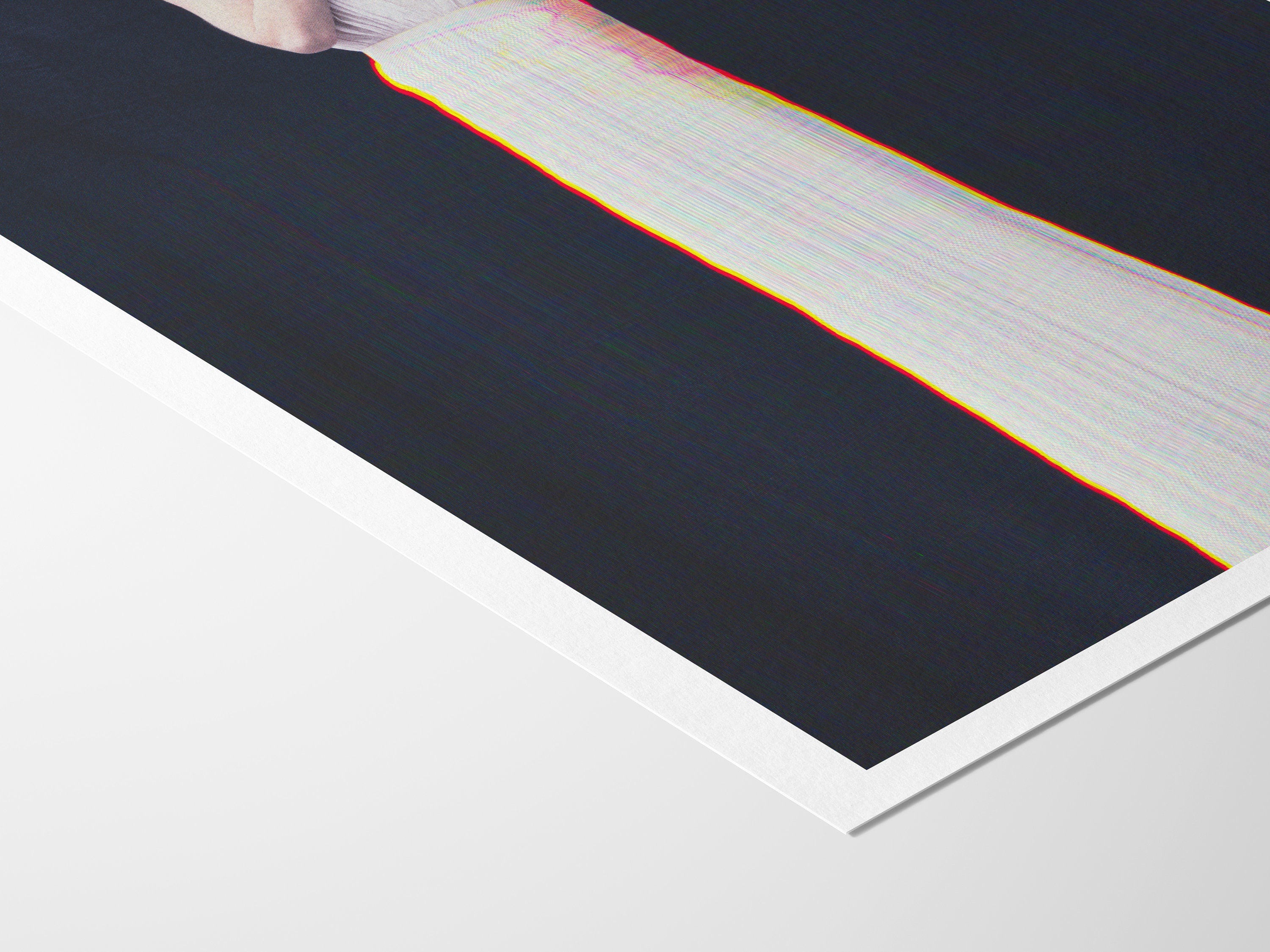 Surreal Elegant White Dress Portrait - Unique Altered Fashion Art for Contemporary Home Decor | Untitled (151) Giclée Print