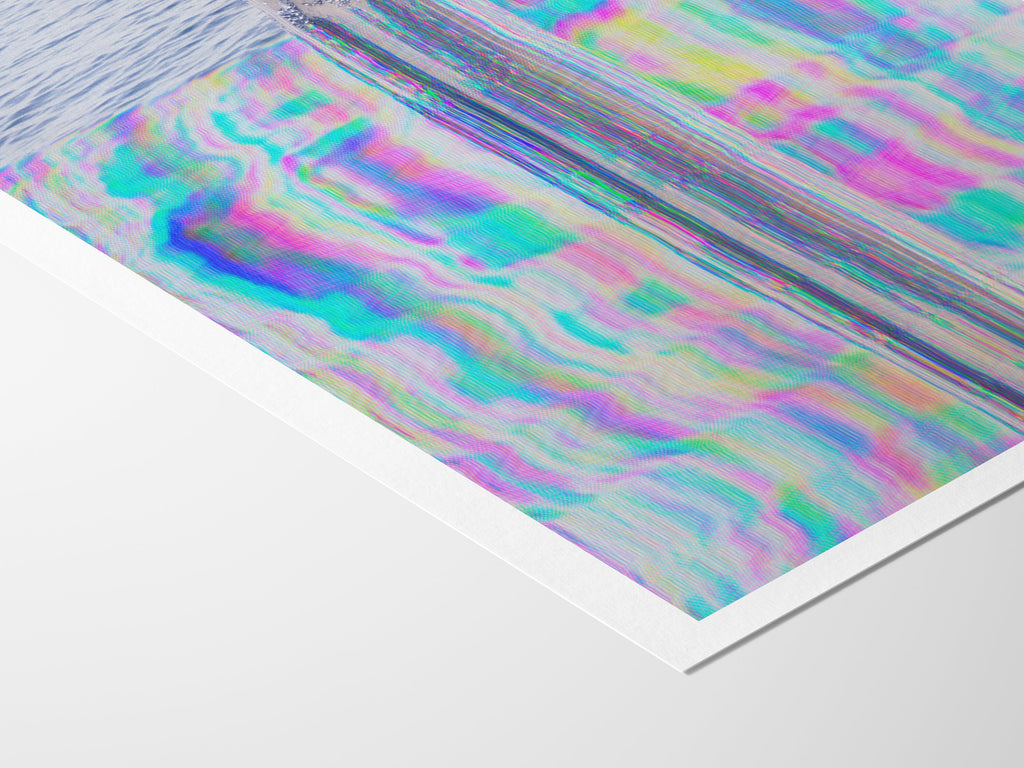 Surreal Ethereal Figure in Water - Colorful Altered Glitch Art for Contemporary Home Decor | Untitled (156) Giclée Print