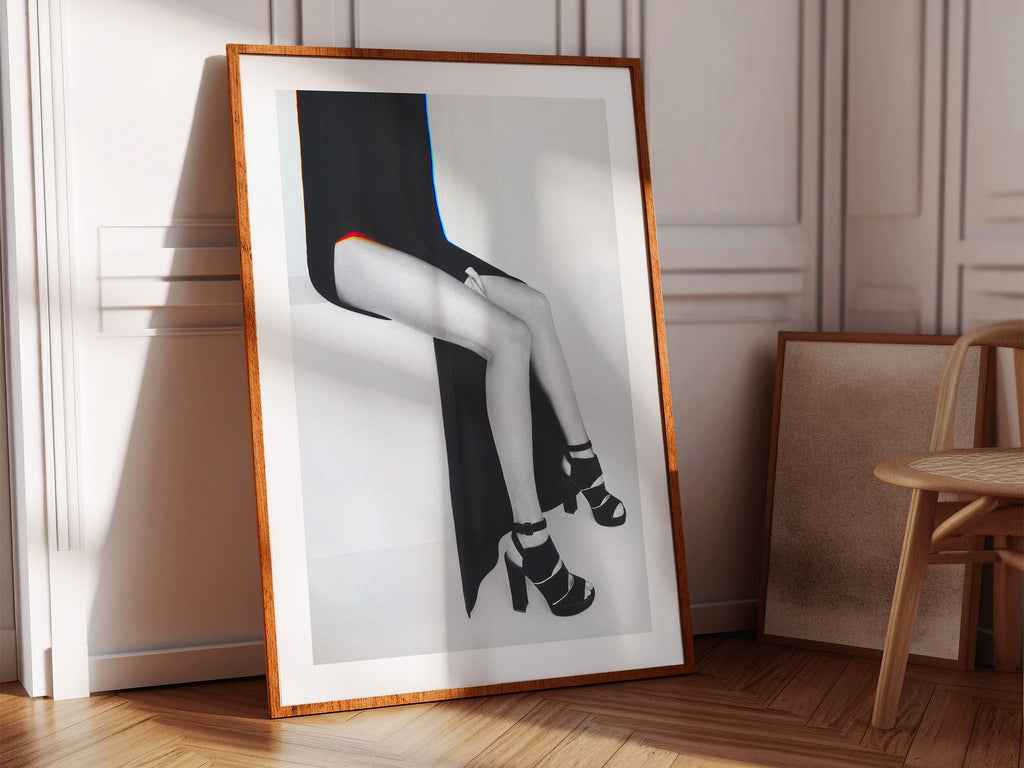 Chic Monochrome Fashion Photography Wall Art - Elegant Feminine Decor for Living Room, Bedroom, or Office | Untitled (159) Giclée Print