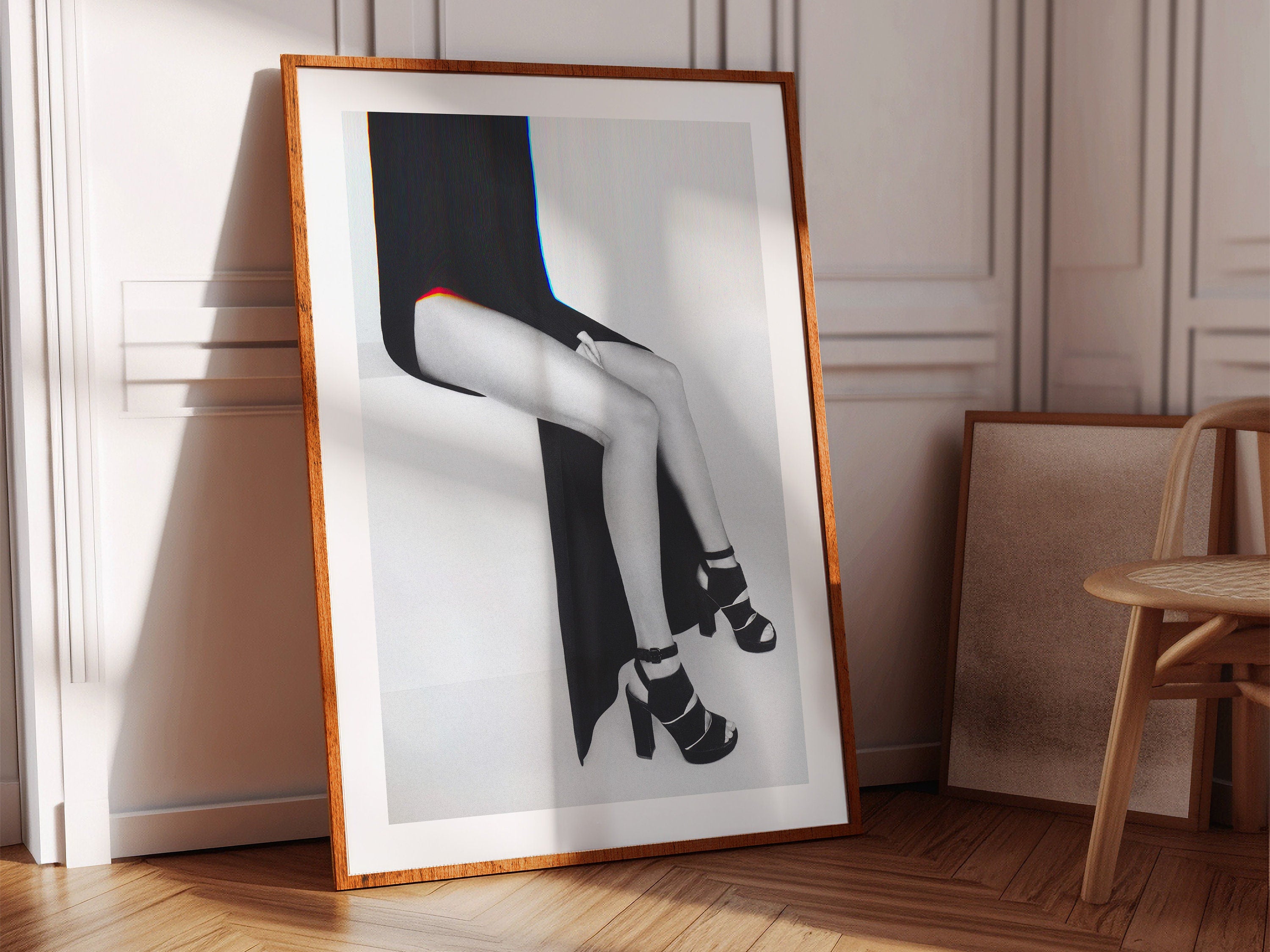 Chic Monochrome Fashion Photography Wall Art - Elegant Feminine Decor for Living Room, Bedroom, or Office | Untitled (159) Giclée Print