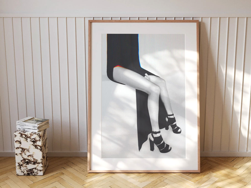Chic Monochrome Fashion Photography Wall Art - Elegant Feminine Decor for Living Room, Bedroom, or Office | Untitled (159) Giclée Print