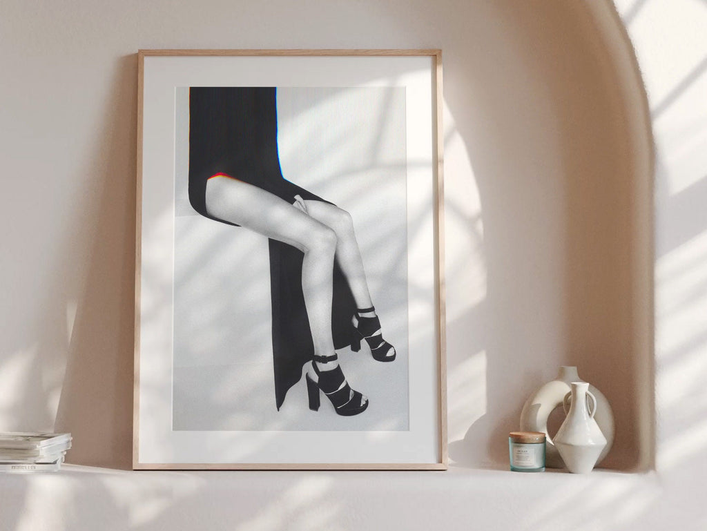 Chic Monochrome Fashion Photography Wall Art - Elegant Feminine Decor for Living Room, Bedroom, or Office | Untitled (159) Giclée Print