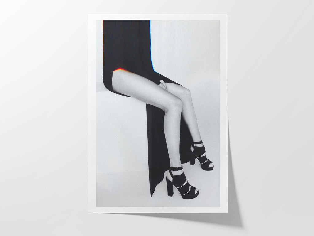 Chic Monochrome Fashion Photography Wall Art - Elegant Feminine Decor for Living Room, Bedroom, or Office | Untitled (159) Giclée Print