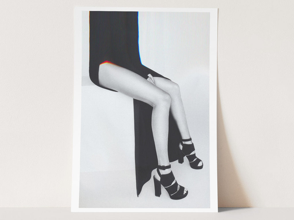 Chic Monochrome Fashion Photography Wall Art - Elegant Feminine Decor for Living Room, Bedroom, or Office | Untitled (159) Giclée Print