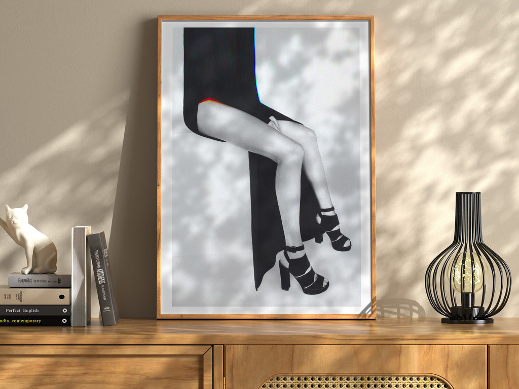 Chic Monochrome Fashion Photography Wall Art - Elegant Feminine Decor for Living Room, Bedroom, or Office | Untitled (159) Giclée Print