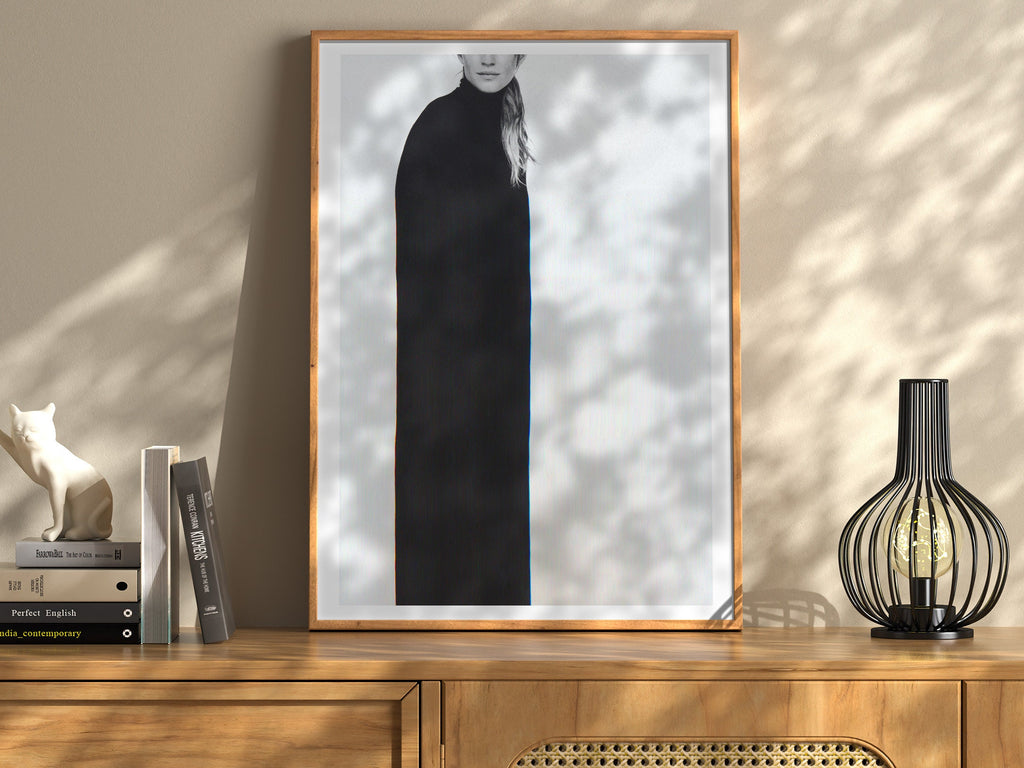 Monochromatic Minimalist Portrait Art Print - Elegant Black and White Fashion Decor for Modern Spaces | Untitled (161) Giclée Print