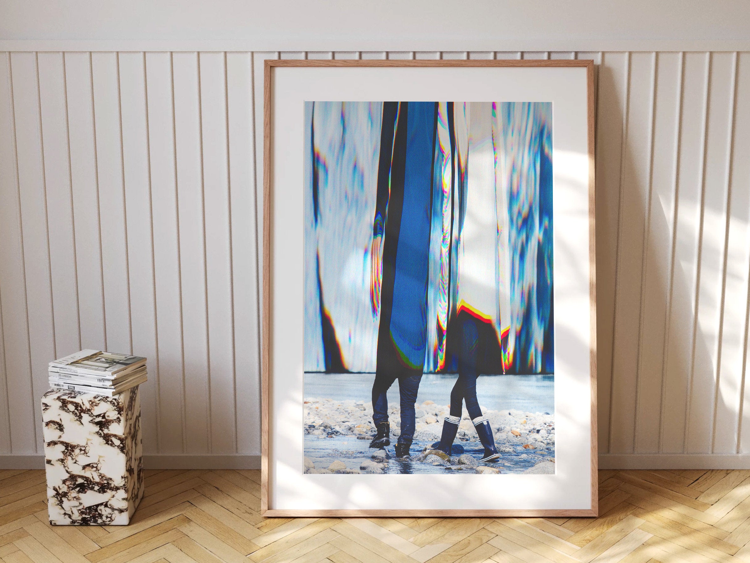 Surreal Altered Photo of Walking Figures - Colorful Abstract Wall Art for Contemporary Home Decor | Untitled (164) Giclée Print