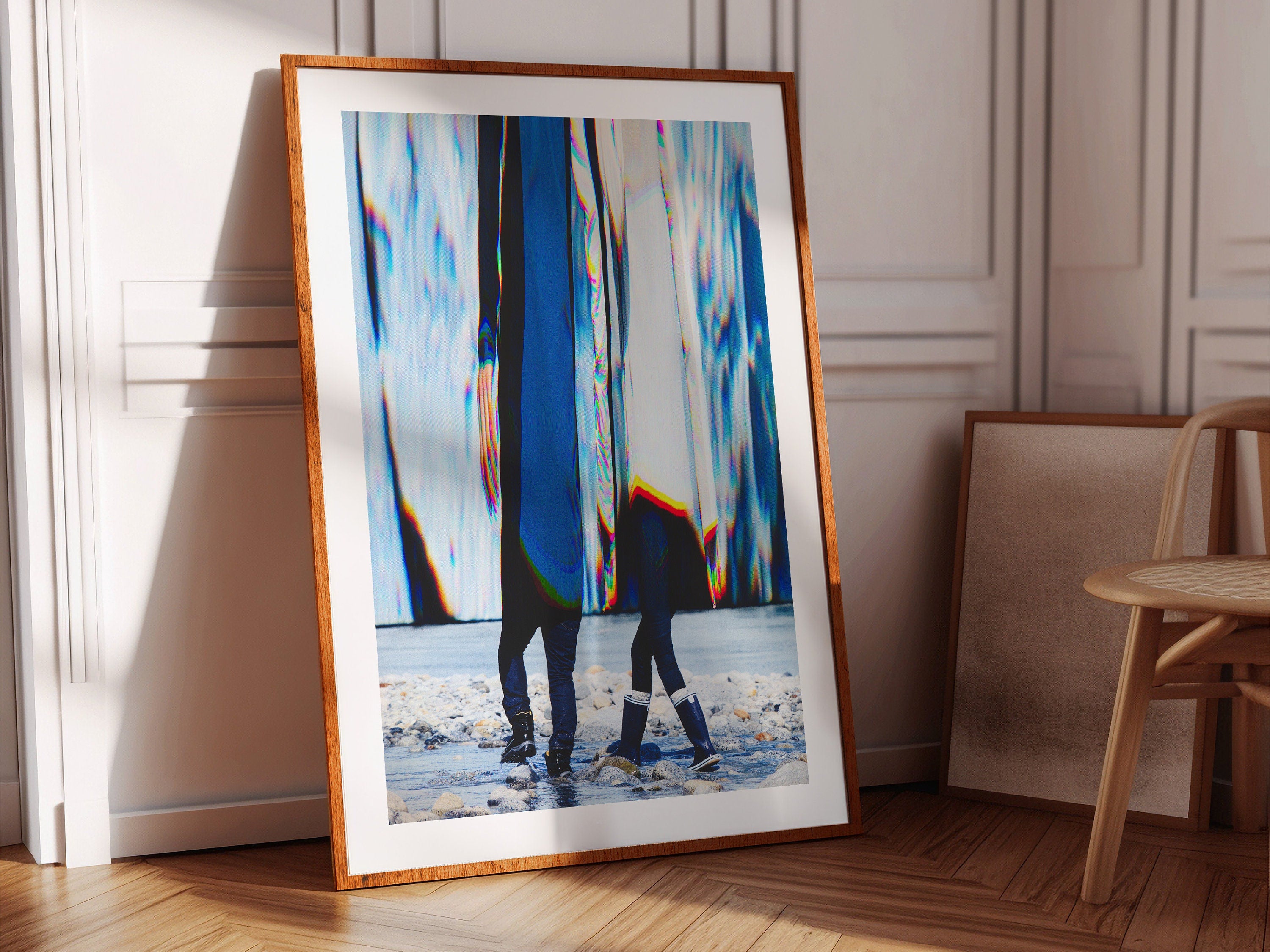 Surreal Altered Photo of Walking Figures - Colorful Abstract Wall Art for Contemporary Home Decor | Untitled (164) Giclée Print