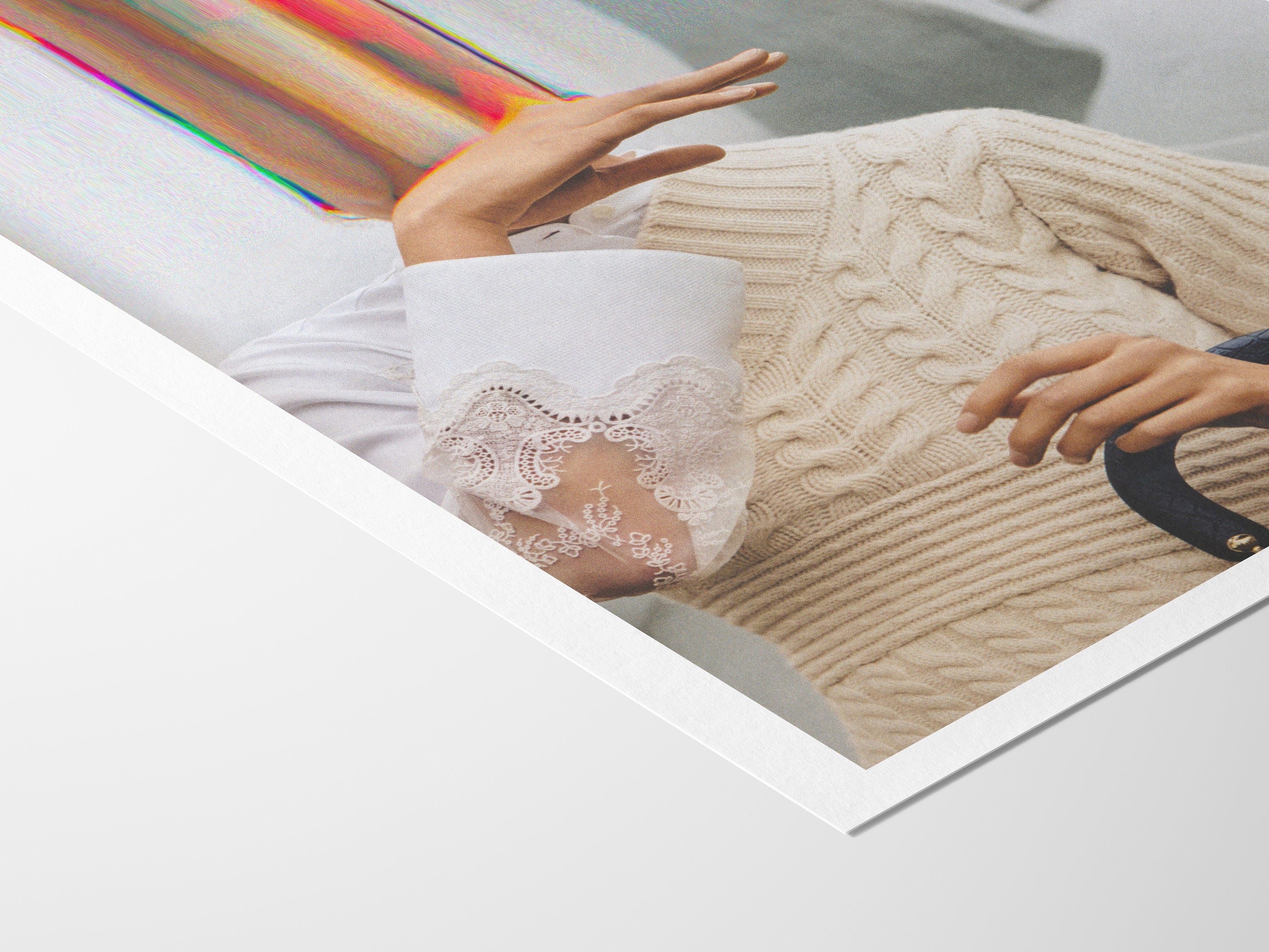 Altered Portrait Fashion Photo Wall Art - Postmodern Eclectic Glitch Aesthetic Decor For Home, Office, Bedroom | Untitled (166) Giclée Print