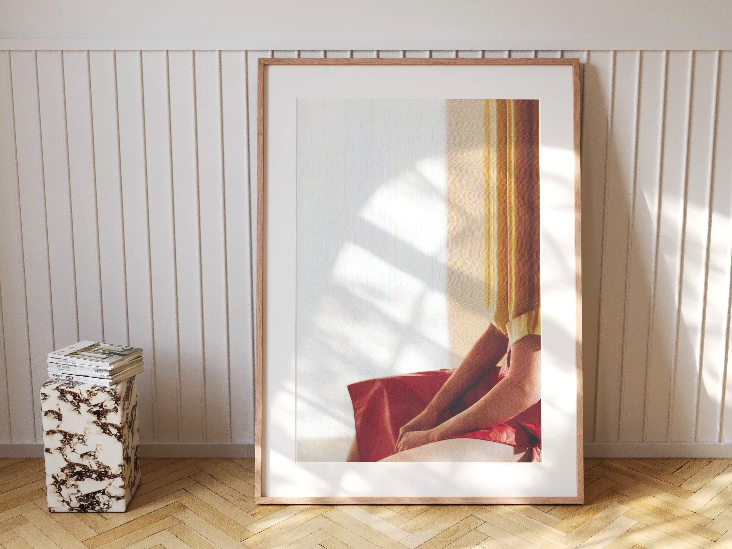 Elegant Minimalist Fashion Portrait - Soft Color Palette Wall Art for Contemporary Home Decor | Untitled (174) Giclée Print