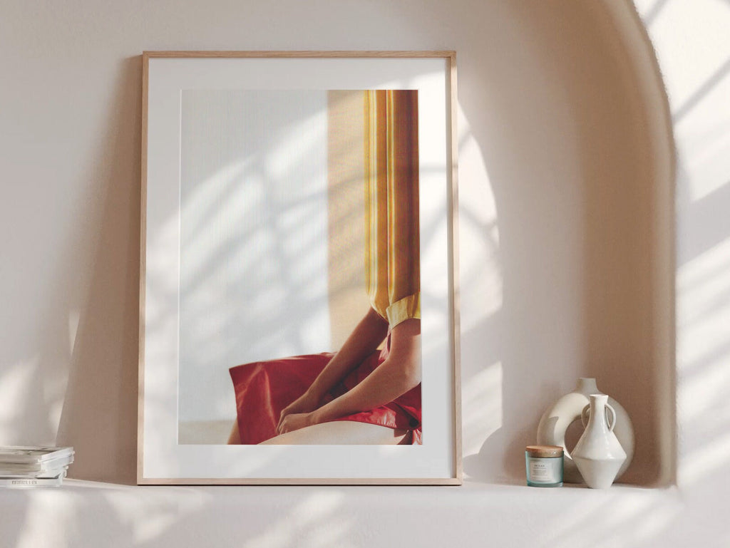 Elegant Minimalist Fashion Portrait - Soft Color Palette Wall Art for Contemporary Home Decor | Untitled (174) Giclée Print