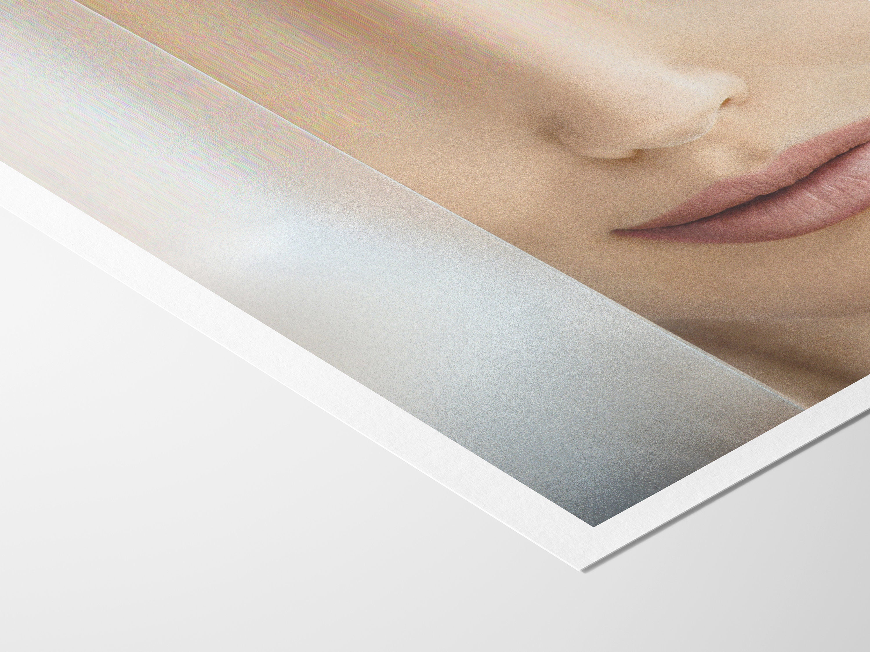 Ethereal Abstract Portrait Wall Art - Minimalist Glitch Aesthetic for Elegant Home Decor | Untitled (176) Giclée Print