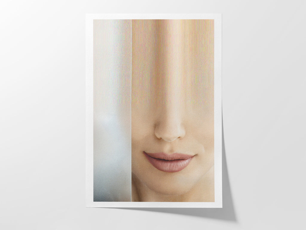 Ethereal Abstract Portrait Wall Art - Minimalist Glitch Aesthetic for Elegant Home Decor | Untitled (176) Giclée Print