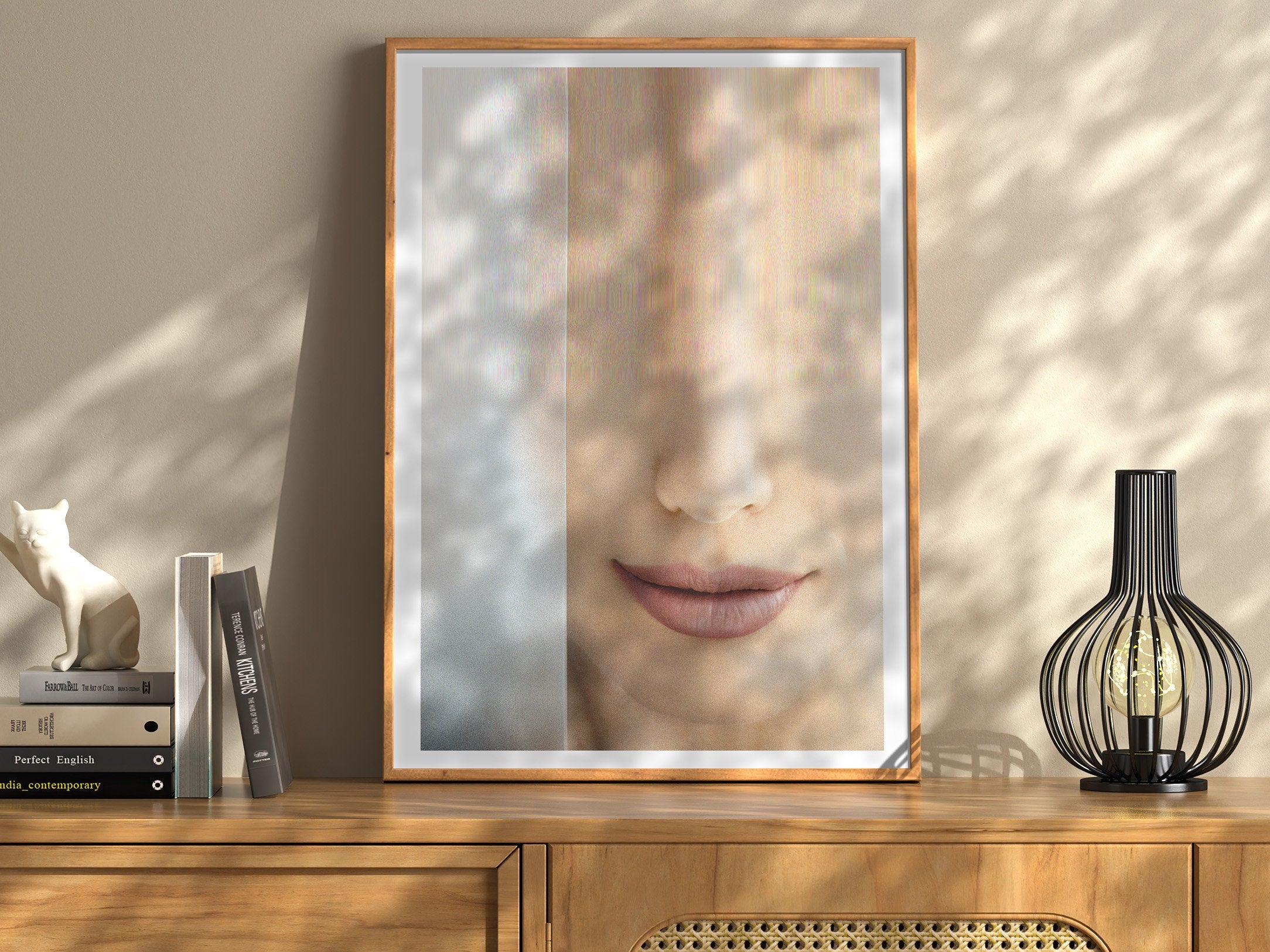 Ethereal Abstract Portrait Wall Art - Minimalist Glitch Aesthetic for Elegant Home Decor | Untitled (176) Giclée Print