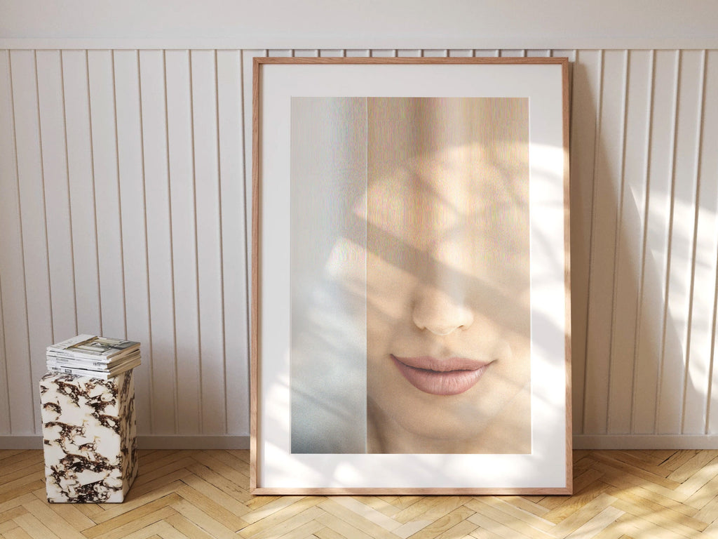 Ethereal Abstract Portrait Wall Art - Minimalist Glitch Aesthetic for Elegant Home Decor | Untitled (176) Giclée Print