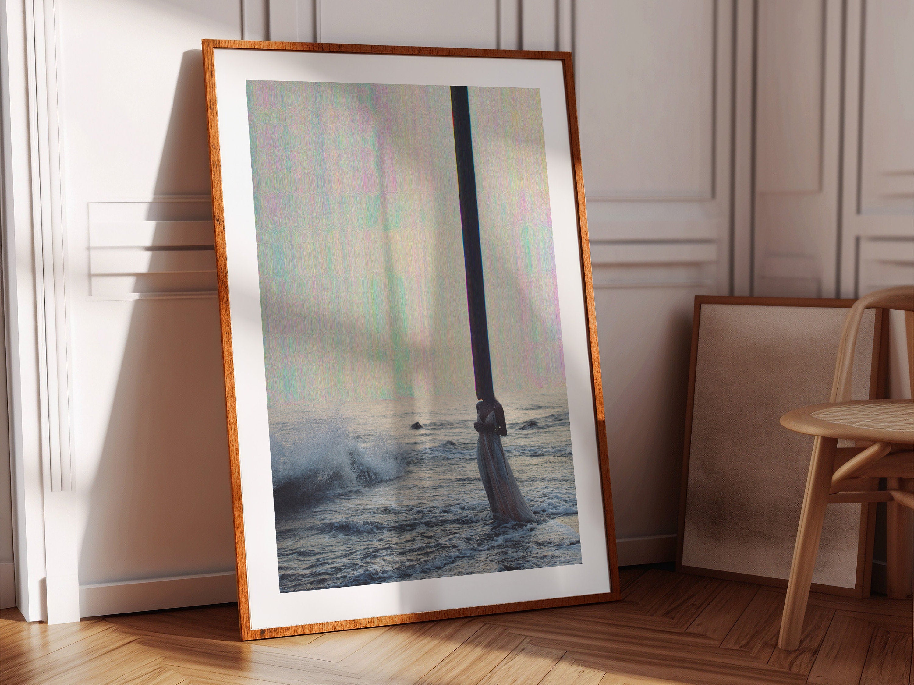 Surreal Feminine Figure Emerging from the Sea - Ethereal Dreamlike Artwork for Contemporary Home Decor | Untitled (177) Giclée Print