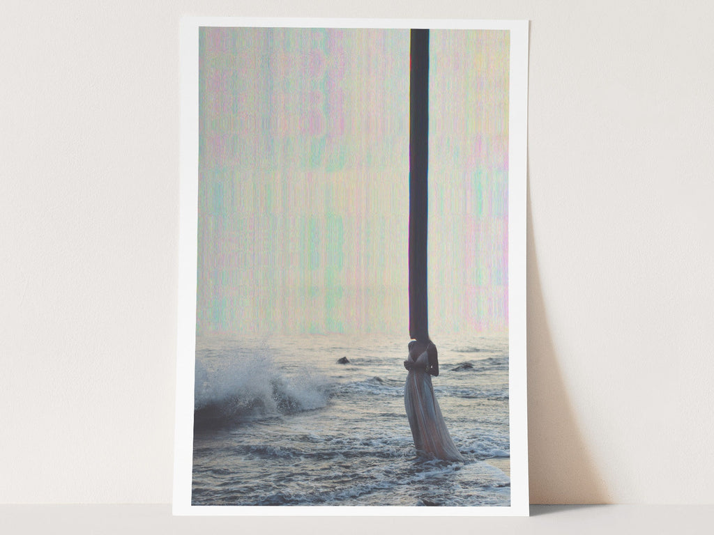 Surreal Feminine Figure Emerging from the Sea - Ethereal Dreamlike Artwork for Contemporary Home Decor | Untitled (177) Giclée Print