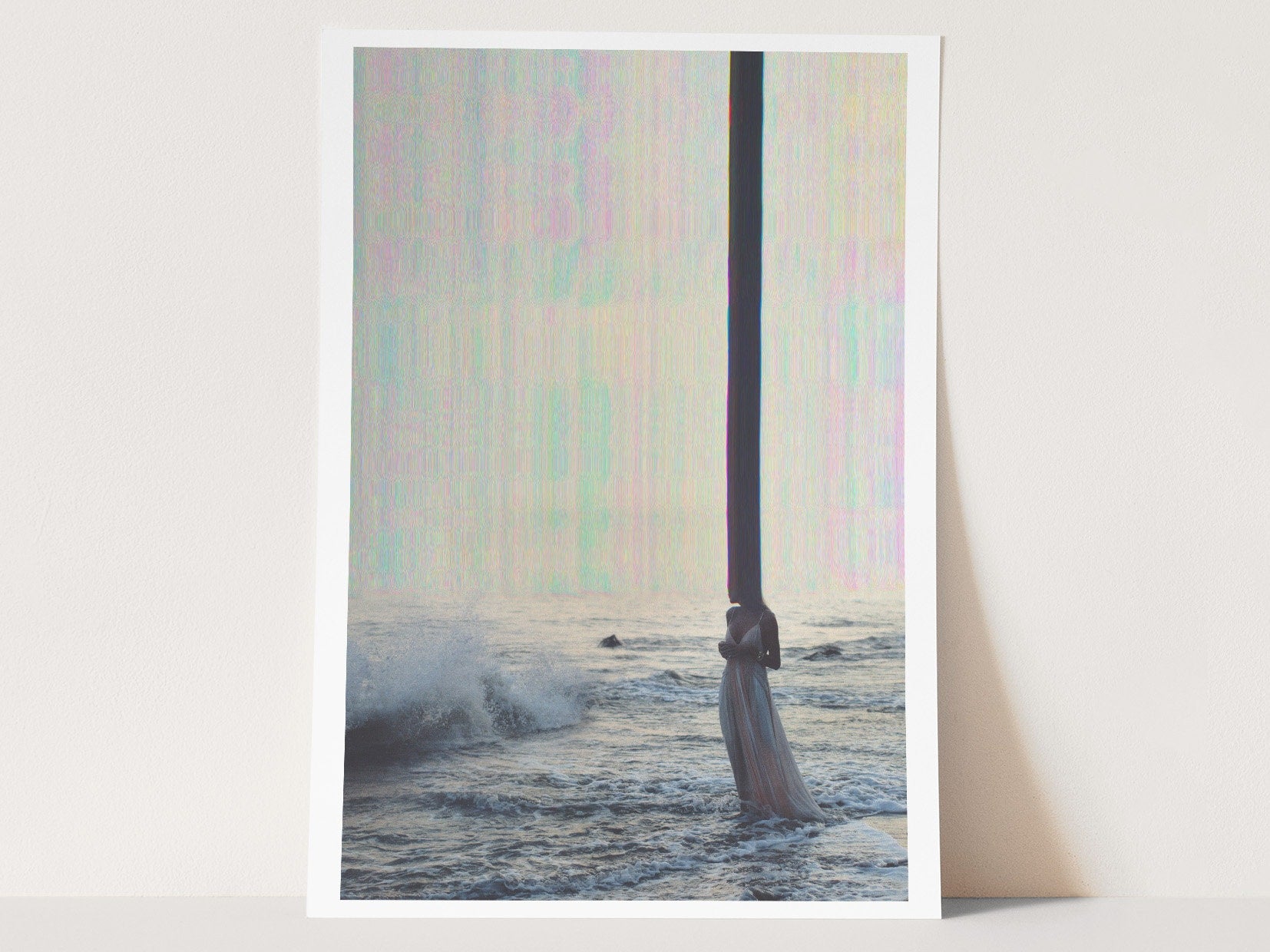 Surreal Feminine Figure Emerging from the Sea - Ethereal Dreamlike Artwork for Contemporary Home Decor | Untitled (177) Giclée Print