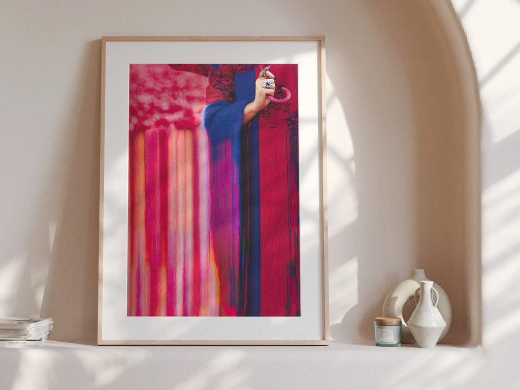 Vibrant Altered Fashion Portrait - Bold Colorful Wall Art for Contemporary Living Room and Bedroom Decor | Untitled (178) Giclée Print