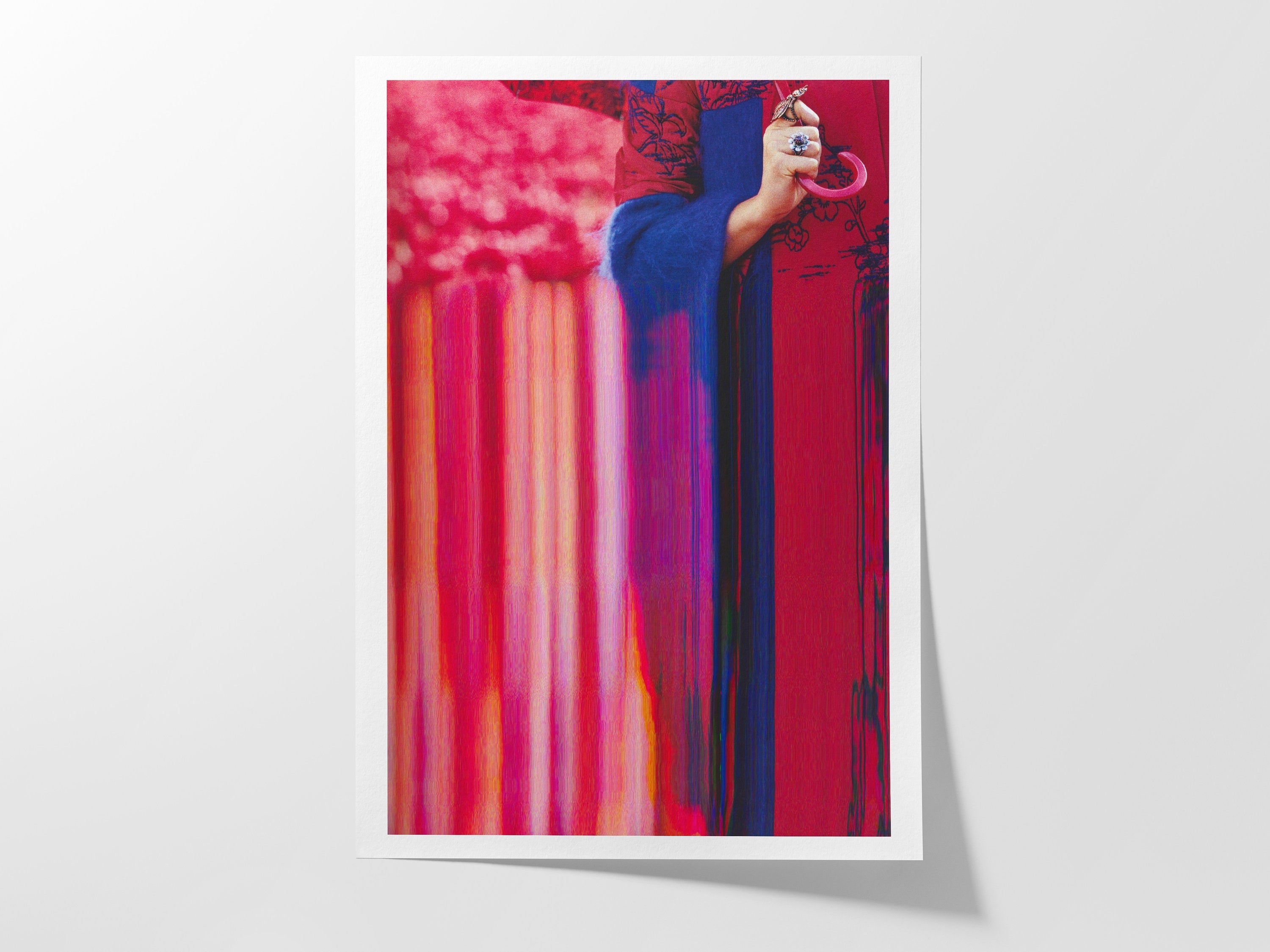 Vibrant Altered Fashion Portrait - Bold Colorful Wall Art for Contemporary Living Room and Bedroom Decor | Untitled (178) Giclée Print