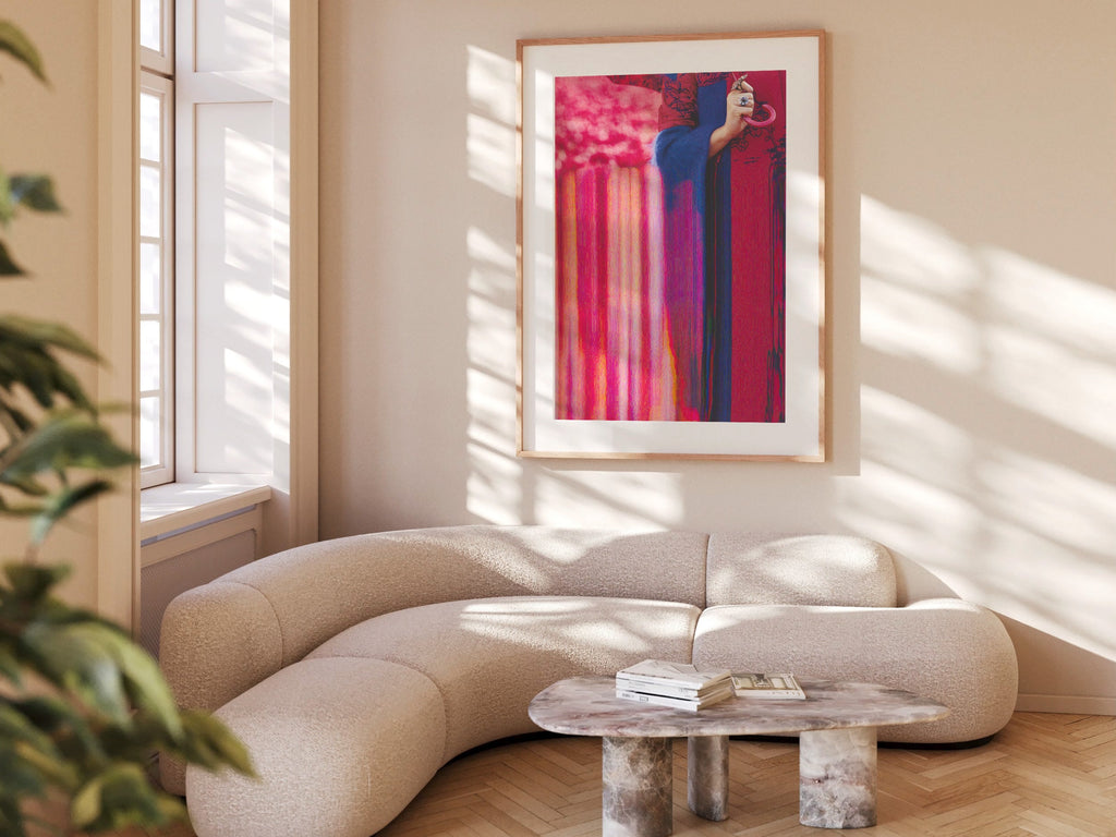 Vibrant Altered Fashion Portrait - Bold Colorful Wall Art for Contemporary Living Room and Bedroom Decor | Untitled (178) Giclée Print