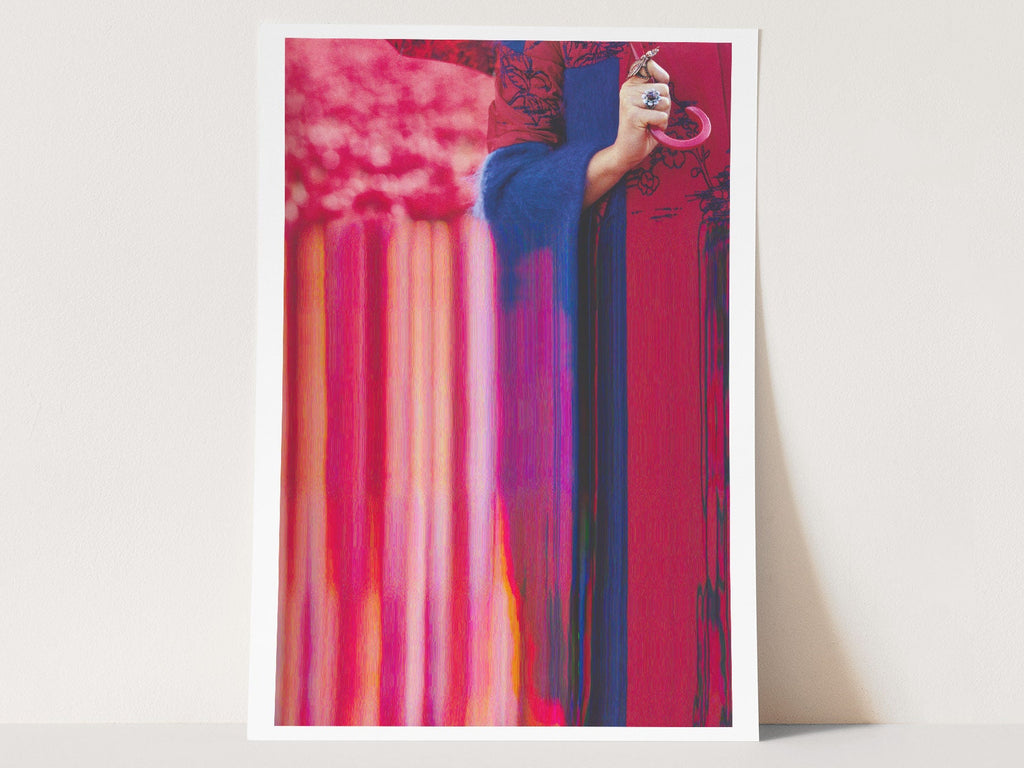 Vibrant Altered Fashion Portrait - Bold Colorful Wall Art for Contemporary Living Room and Bedroom Decor | Untitled (178) Giclée Print