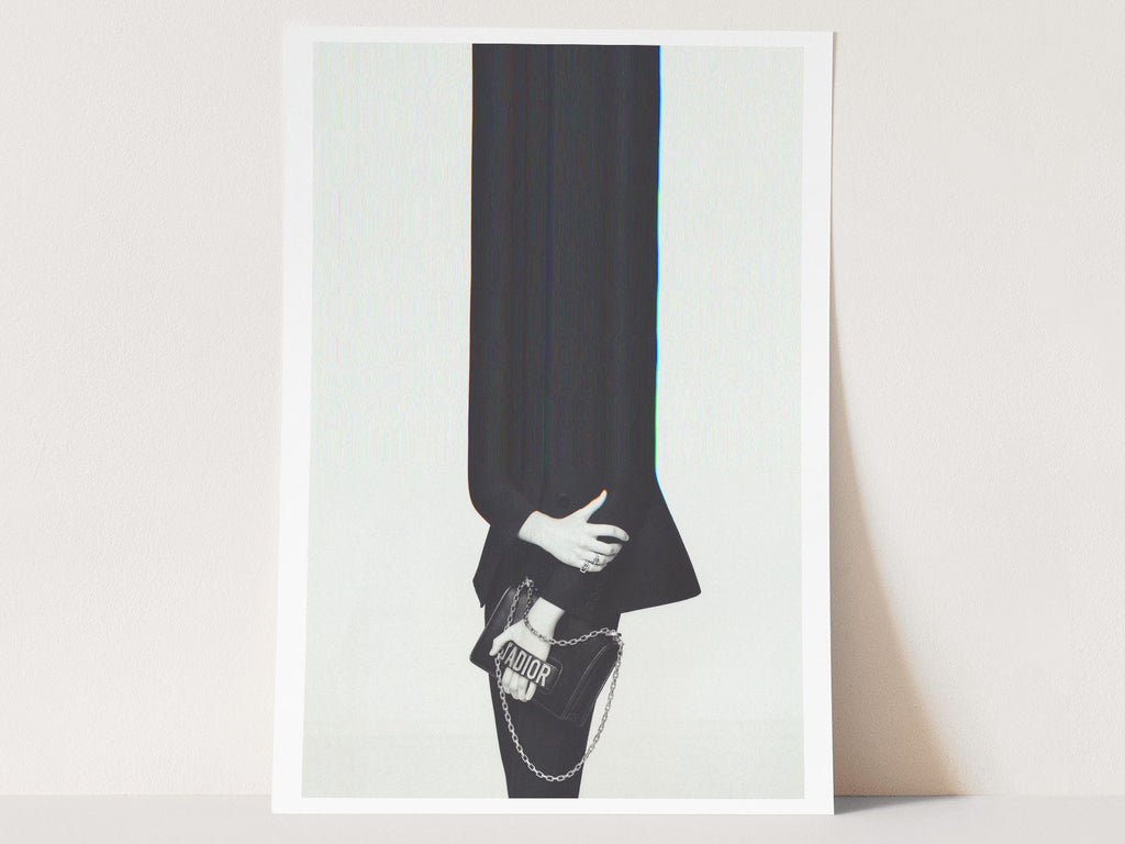 Minimalist Black and White Altered Portrait Wall Art - Luxury Fashion Photo Decor for Living Room, Bedroom | Untitled (179) Giclée Print