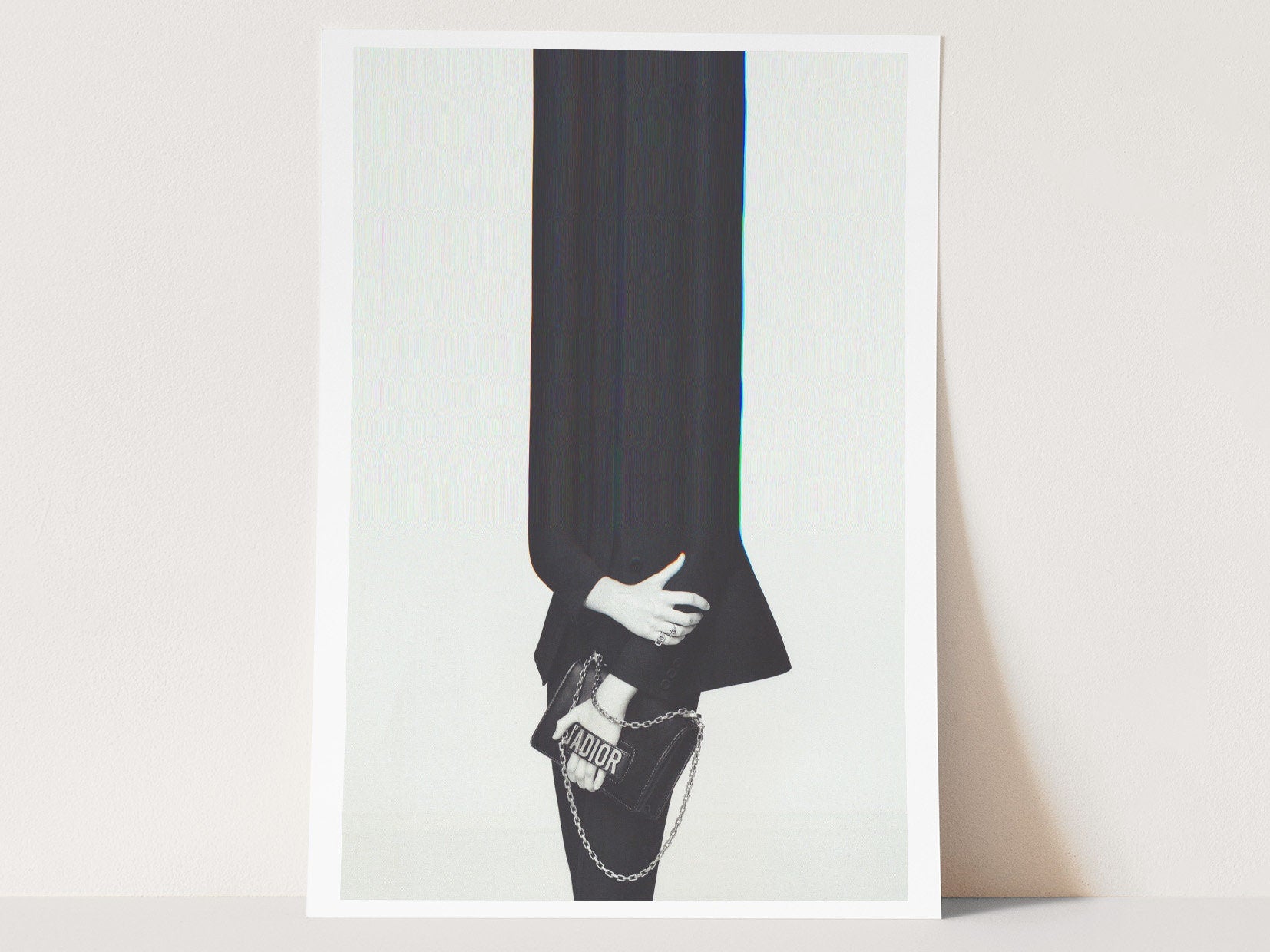 Minimalist Black and White Altered Portrait Wall Art - Luxury Fashion Photo Decor for Living Room, Bedroom | Untitled (179) Giclée Print