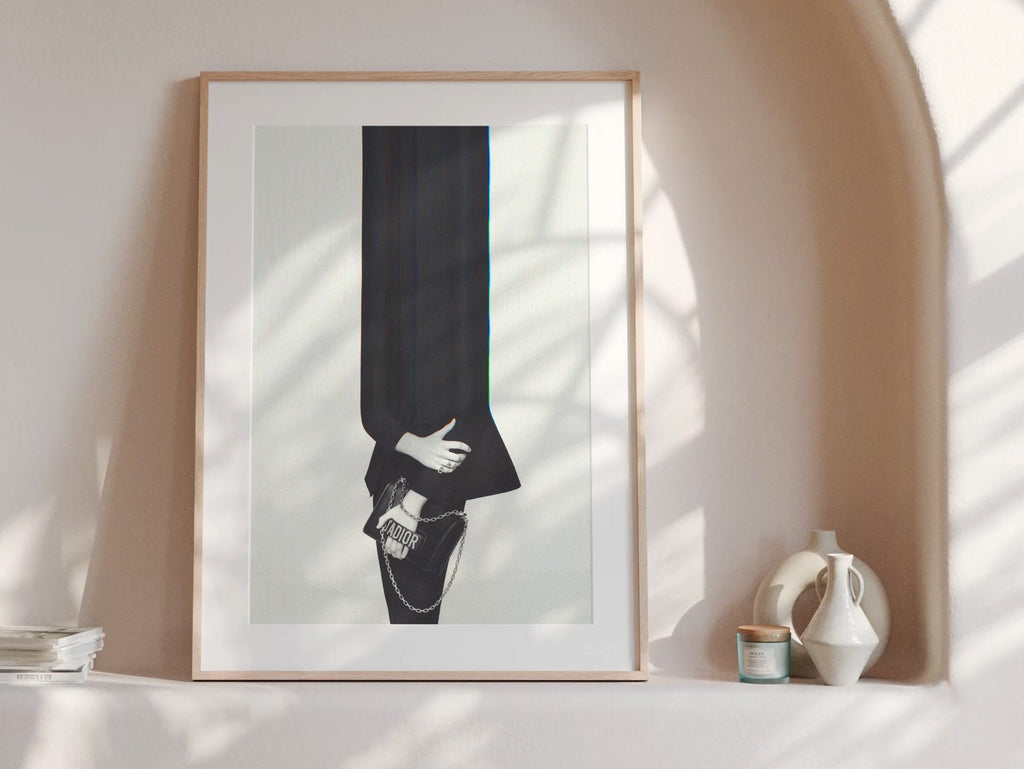 Minimalist Black and White Altered Portrait Wall Art - Luxury Fashion Photo Decor for Living Room, Bedroom | Untitled (179) Giclée Print