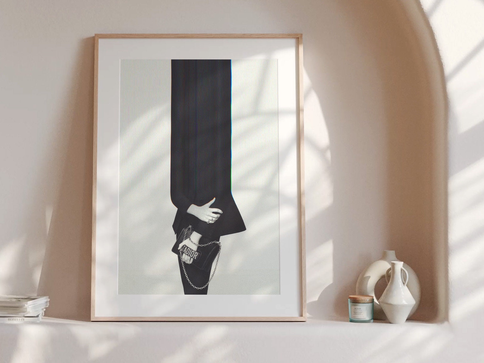 Minimalist Black and White Altered Portrait Wall Art - Luxury Fashion Photo Decor for Living Room, Bedroom | Untitled (179) Giclée Print