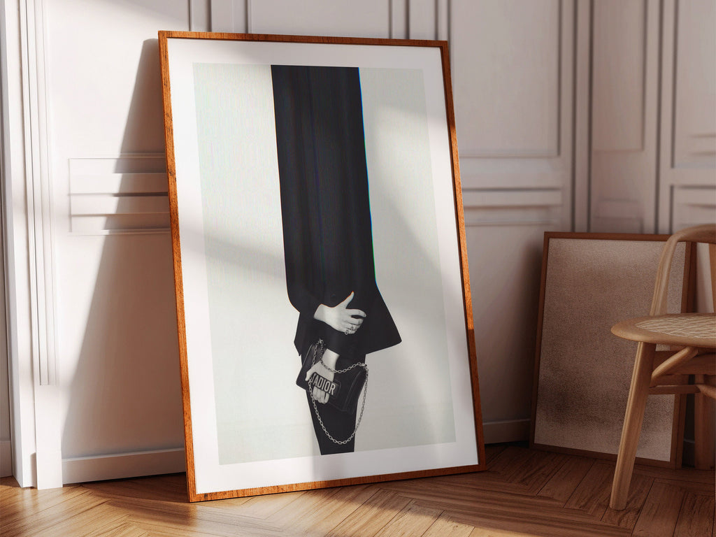 Minimalist Black and White Altered Portrait Wall Art - Luxury Fashion Photo Decor for Living Room, Bedroom | Untitled (179) Giclée Print