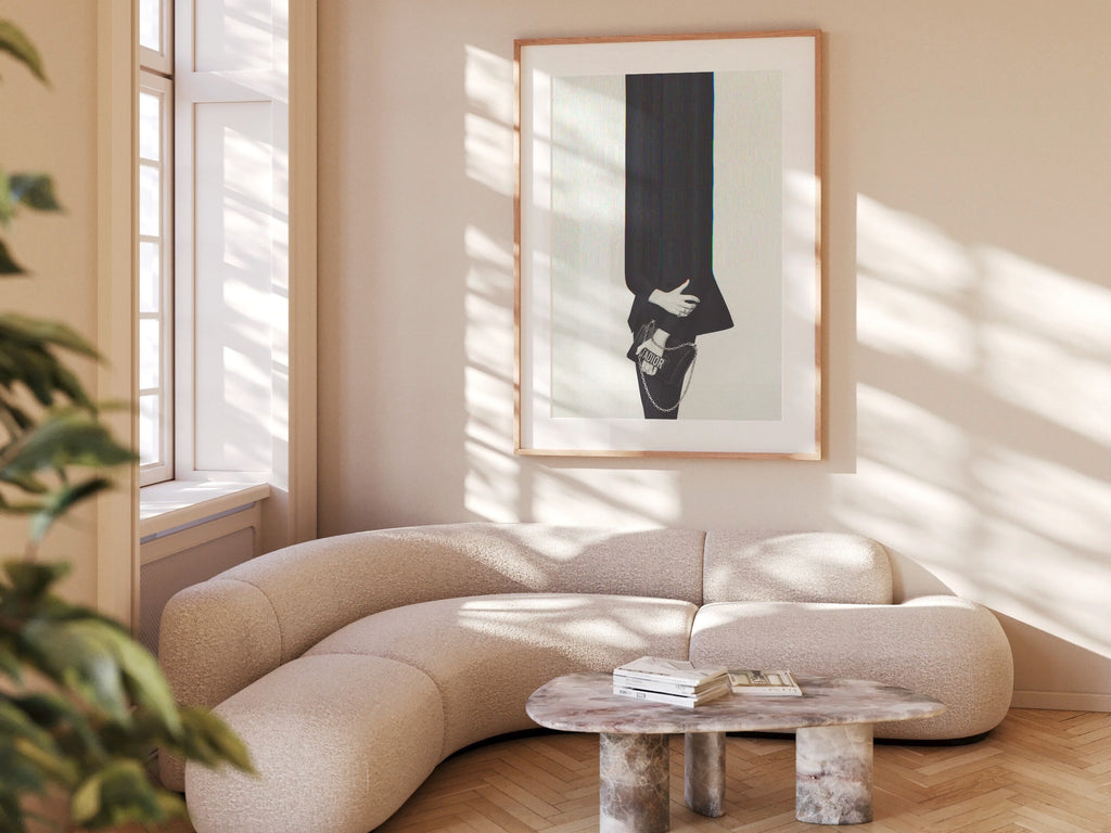 Minimalist Black and White Altered Portrait Wall Art - Luxury Fashion Photo Decor for Living Room, Bedroom | Untitled (179) Giclée Print