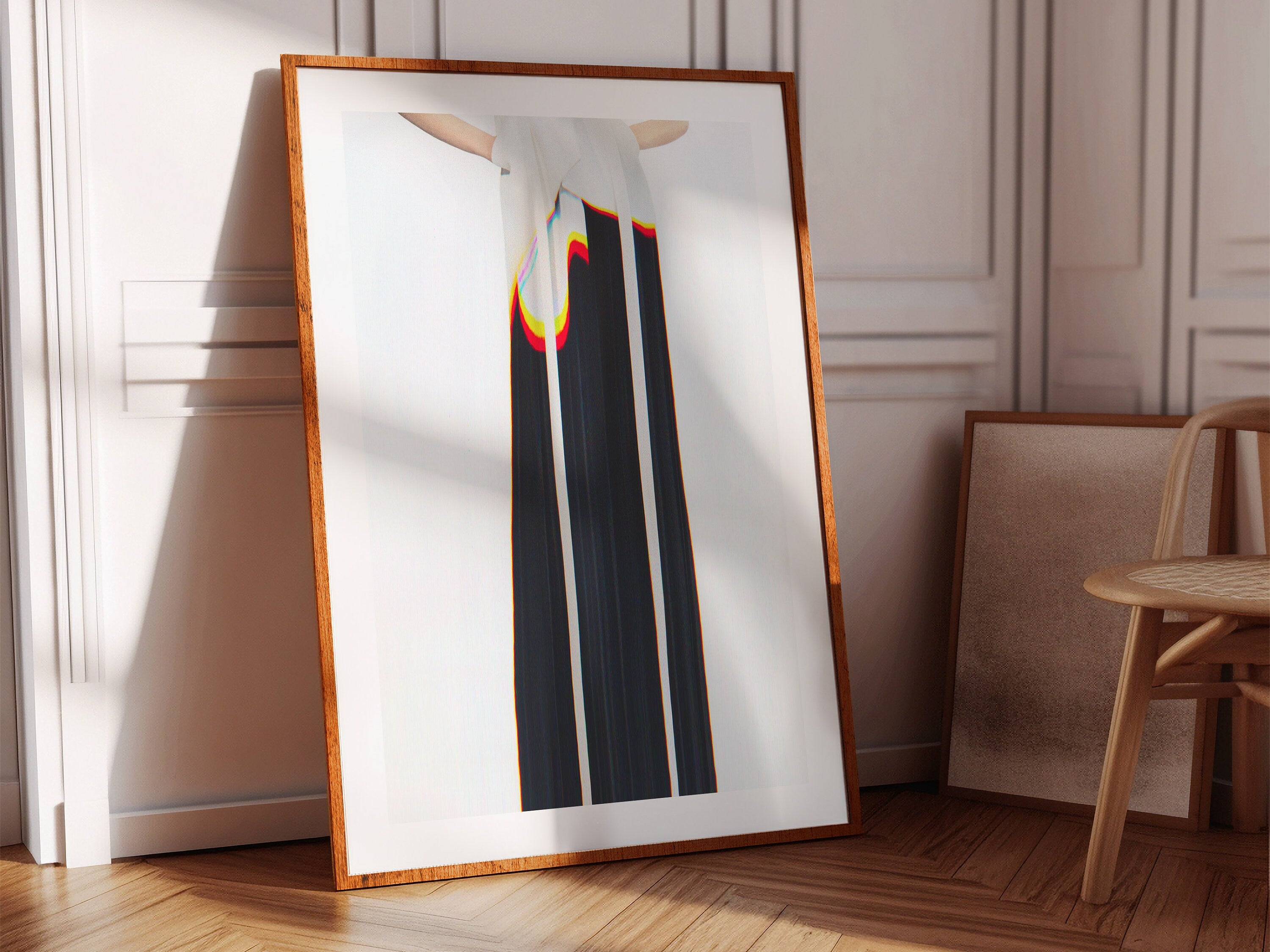 Elegant Abstract Fashion Portrait - Colorful Surreal Wall Art for Contemporary Home Decor | Untitled (181) Giclée Print