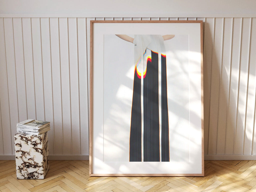 Elegant Abstract Fashion Portrait - Colorful Surreal Wall Art for Contemporary Home Decor | Untitled (181) Giclée Print