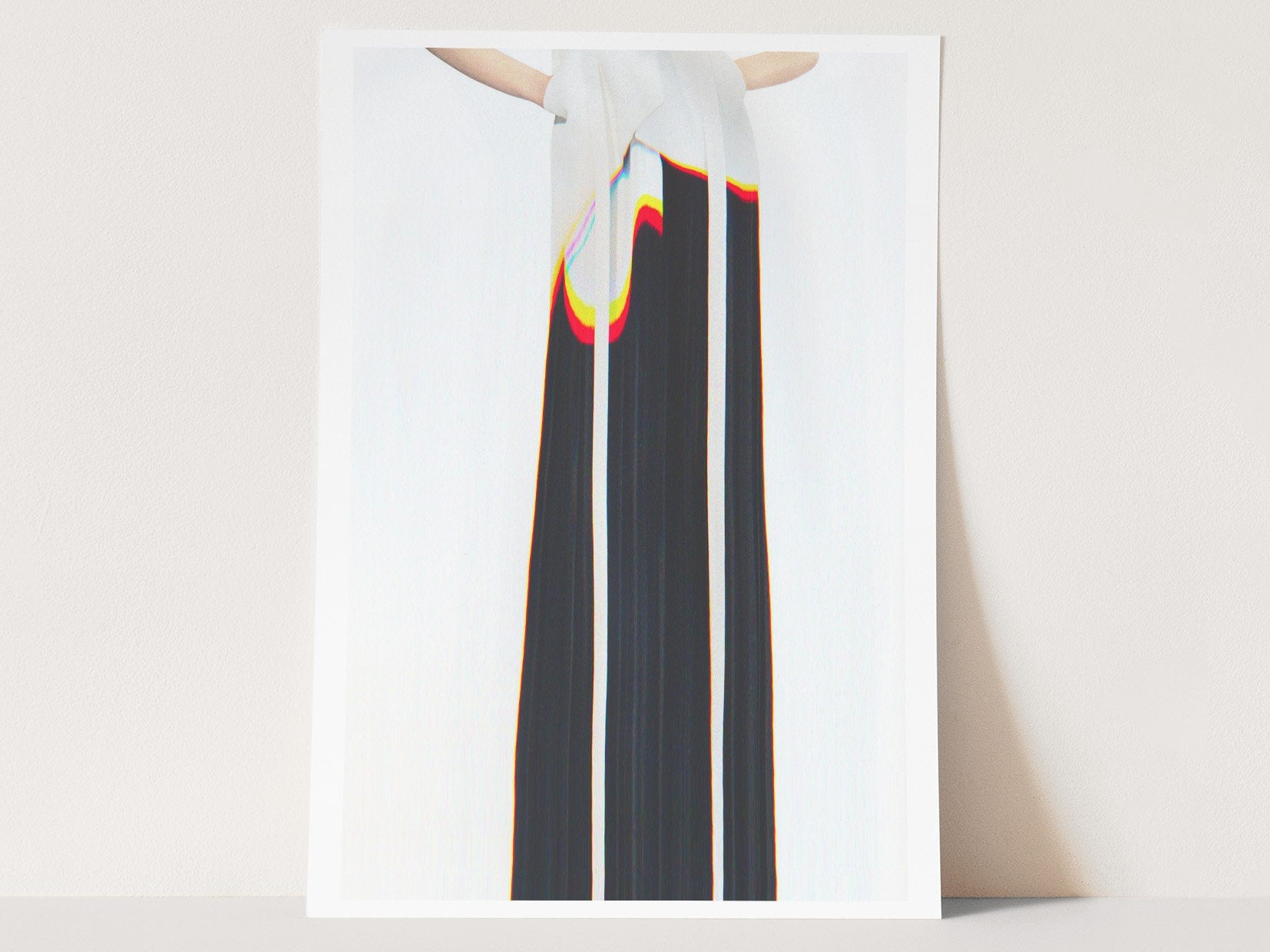 Elegant Abstract Fashion Portrait - Colorful Surreal Wall Art for Contemporary Home Decor | Untitled (181) Giclée Print