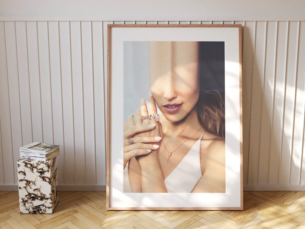 Surreal Altered Fashion Portrait Wall Art - Elegant Jewelry Aesthetic for Modern Home Decor | Untitled (184) Giclée Print