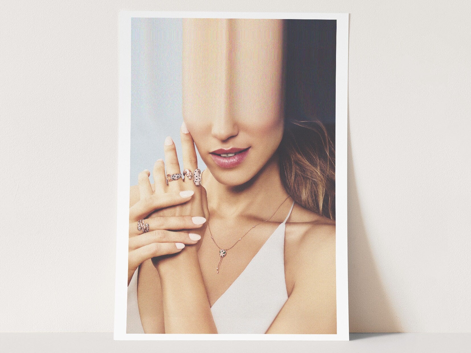 Surreal Altered Fashion Portrait Wall Art - Elegant Jewelry Aesthetic for Modern Home Decor | Untitled (184) Giclée Print