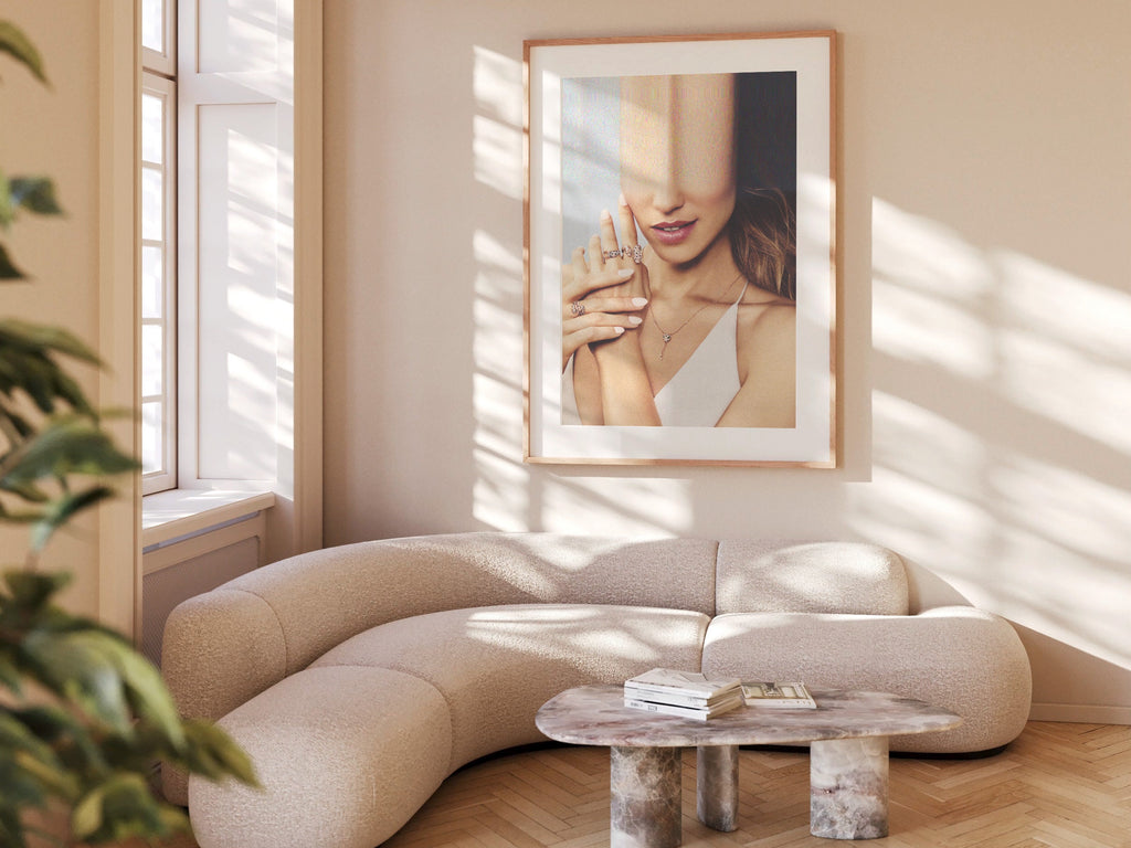 Surreal Altered Fashion Portrait Wall Art - Elegant Jewelry Aesthetic for Modern Home Decor | Untitled (184) Giclée Print