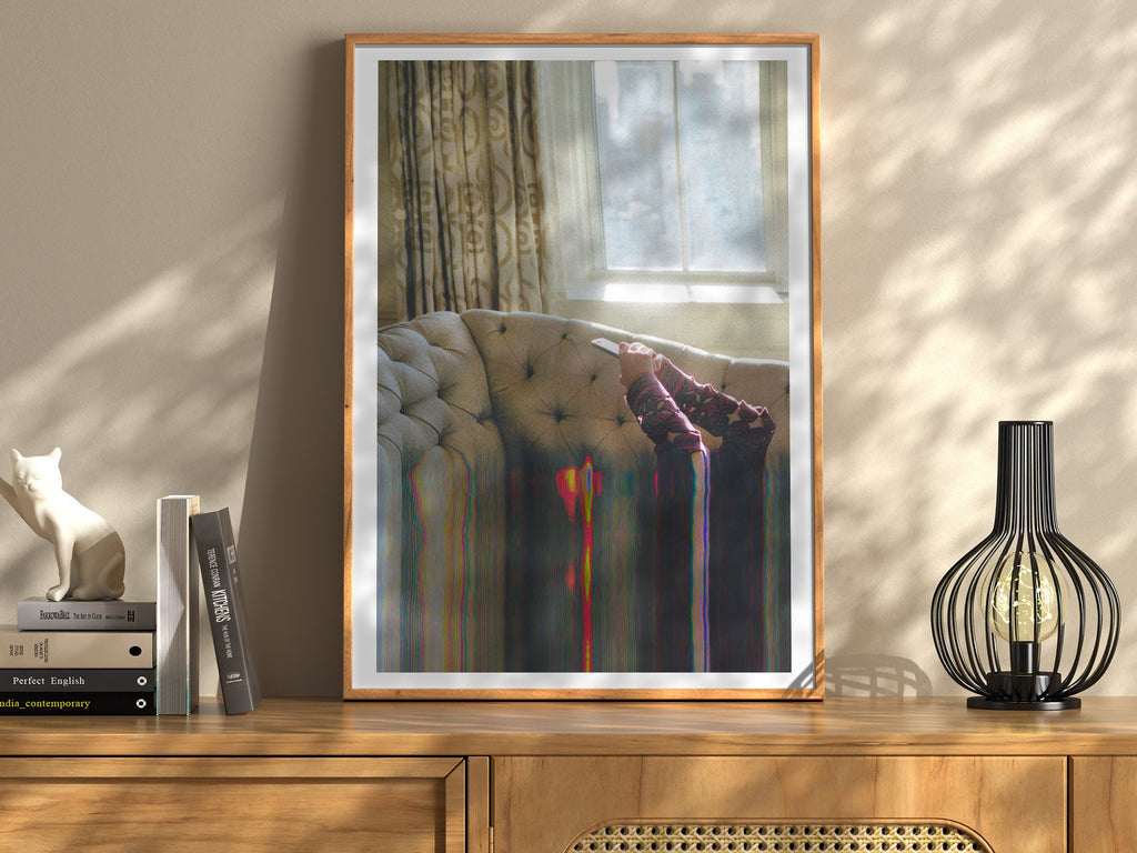 Surreal Altered Photo Art of Relaxation – Colorful Glitch Aesthetic Wall Decor for Home or Office | Untitled (186) Giclée Print
