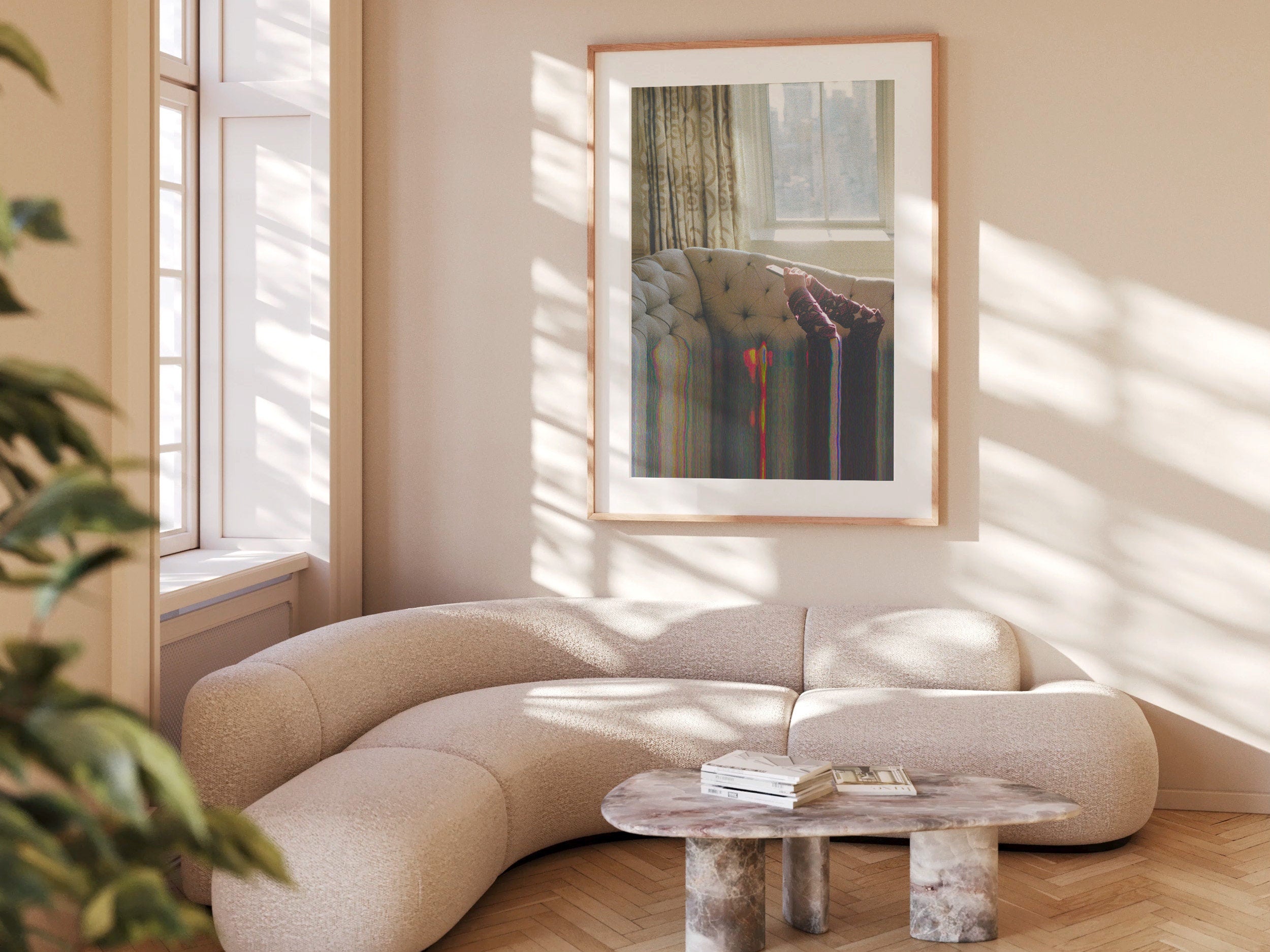 Surreal Altered Photo Art of Relaxation – Colorful Glitch Aesthetic Wall Decor for Home or Office | Untitled (186) Giclée Print