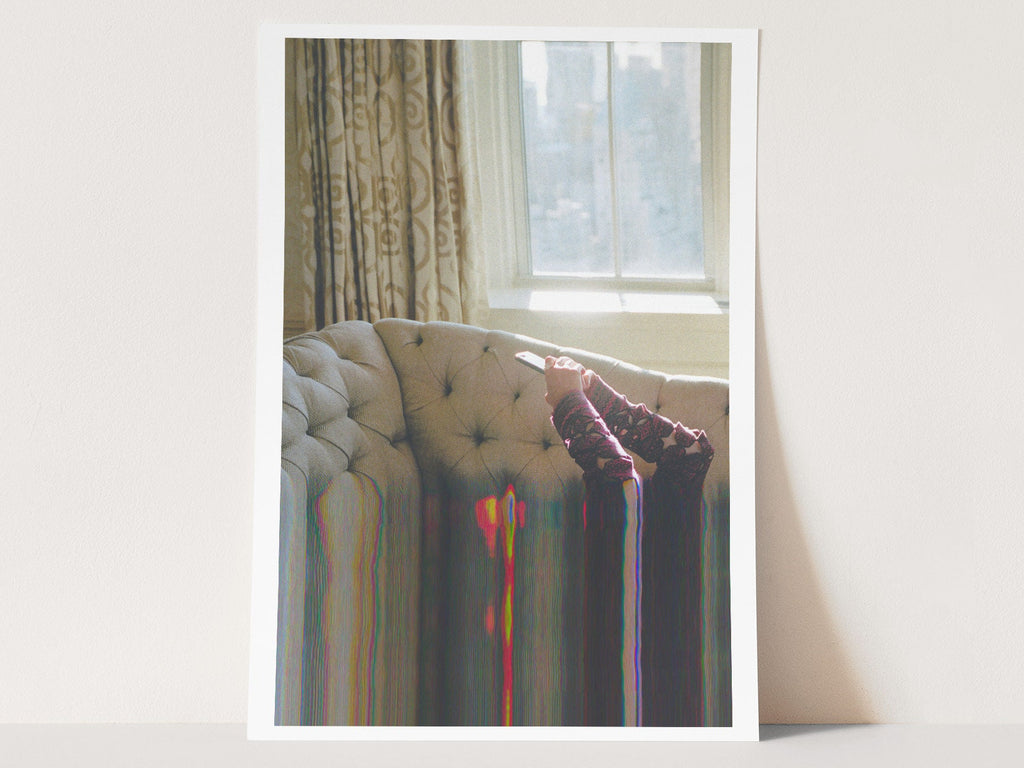 Surreal Altered Photo Art of Relaxation – Colorful Glitch Aesthetic Wall Decor for Home or Office | Untitled (186) Giclée Print