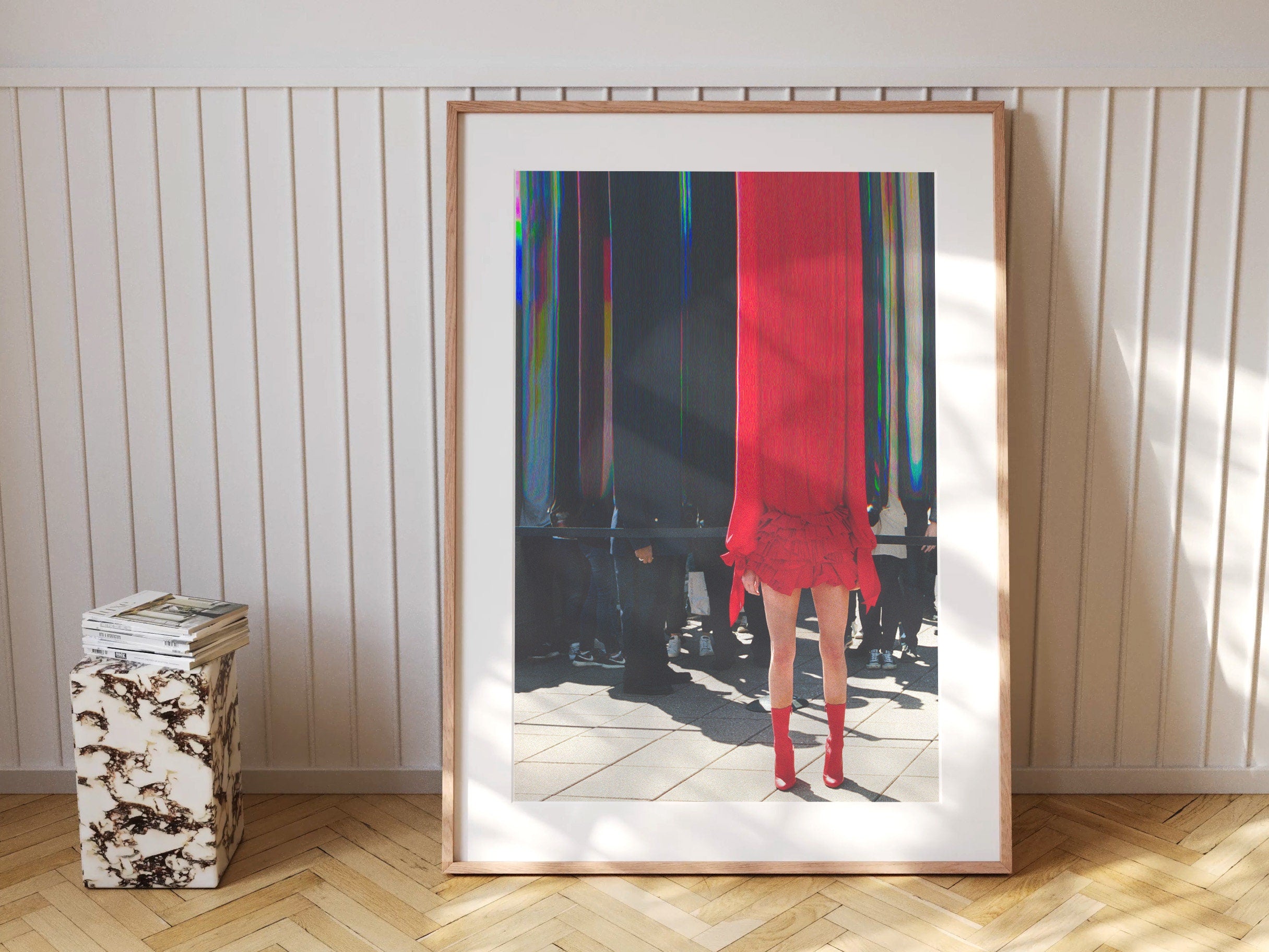 Surreal Red Fashion Statement Art Print - Bold Contemporary Decor for Living Room, Bedroom, or Office | Untitled (187) Giclée Print