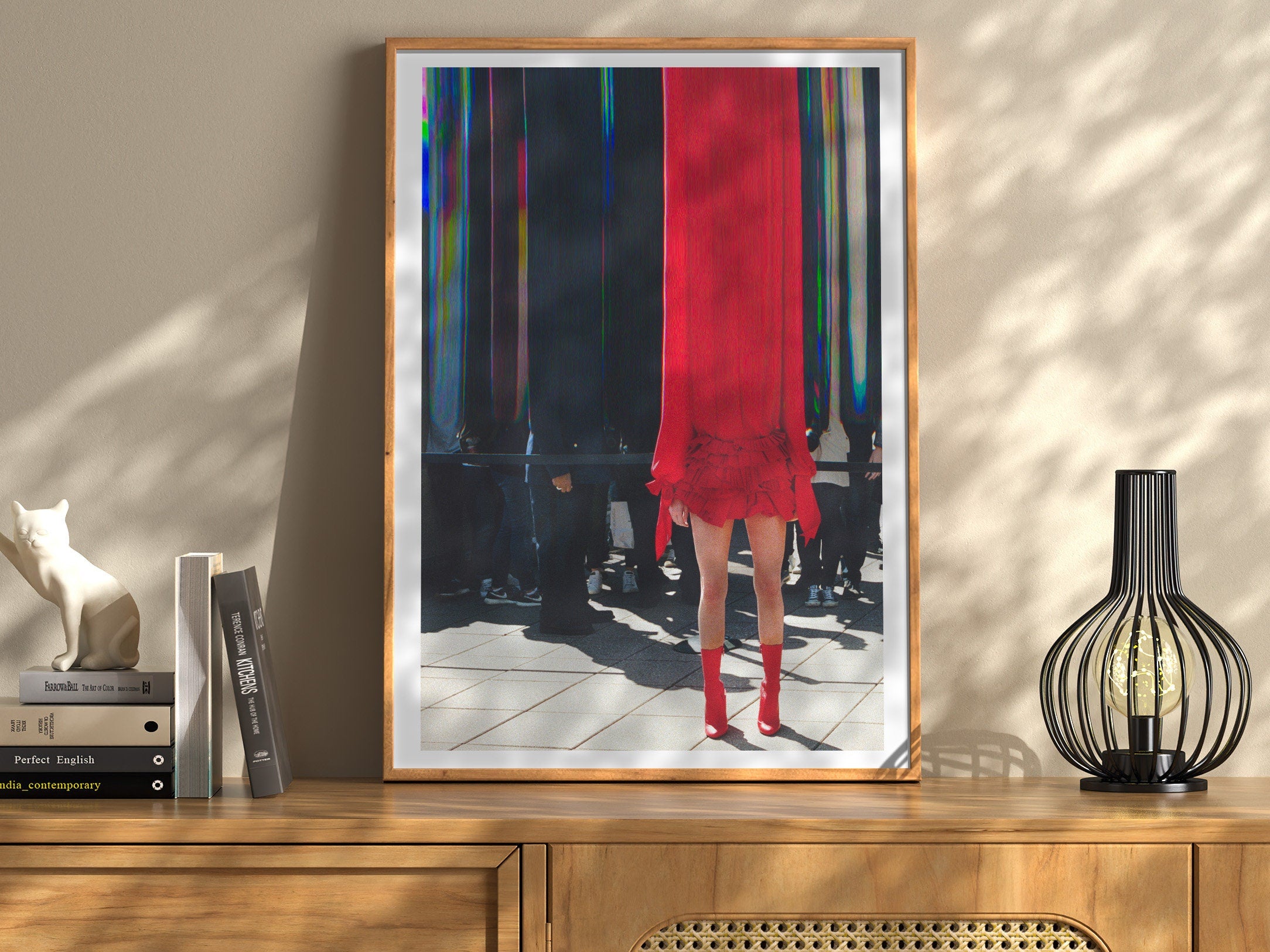 Surreal Red Fashion Statement Art Print - Bold Contemporary Decor for Living Room, Bedroom, or Office | Untitled (187) Giclée Print