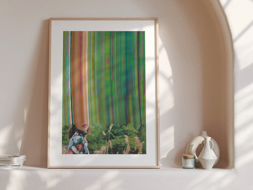 Trippy Altered Portrait Photo - Lush Green Psychedelic Fashion Wall Decor For Living, Bedroom, Home, Office | Untitled (191) Giclée Print