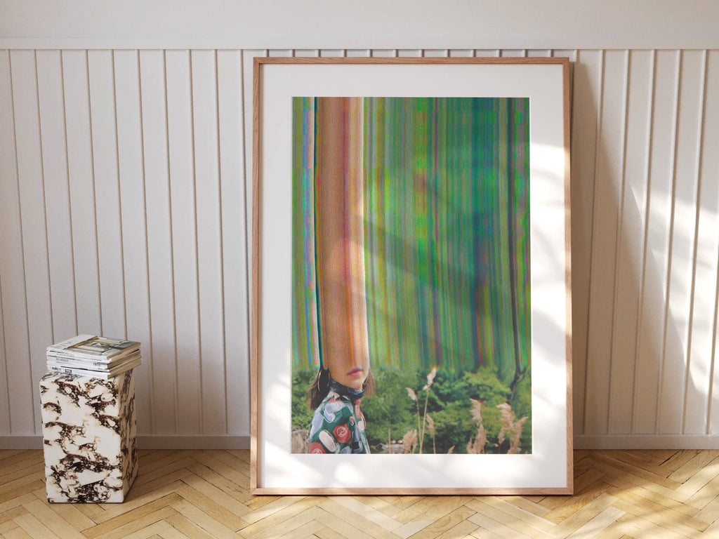 Trippy Altered Portrait Photo - Lush Green Psychedelic Fashion Wall Decor For Living, Bedroom, Home, Office | Untitled (191) Giclée Print